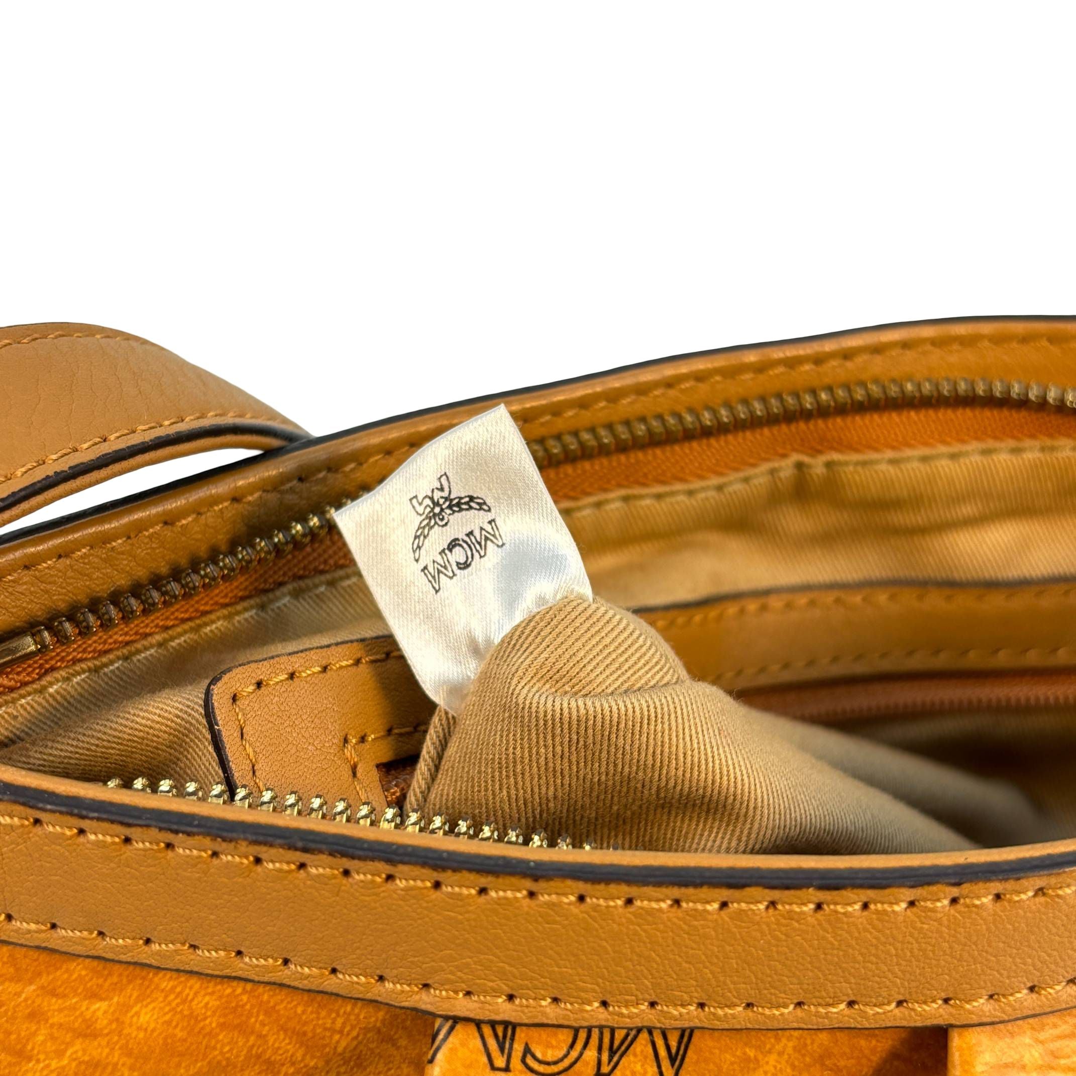 MCM Accessory Pochette Cognac Visetos Monogram