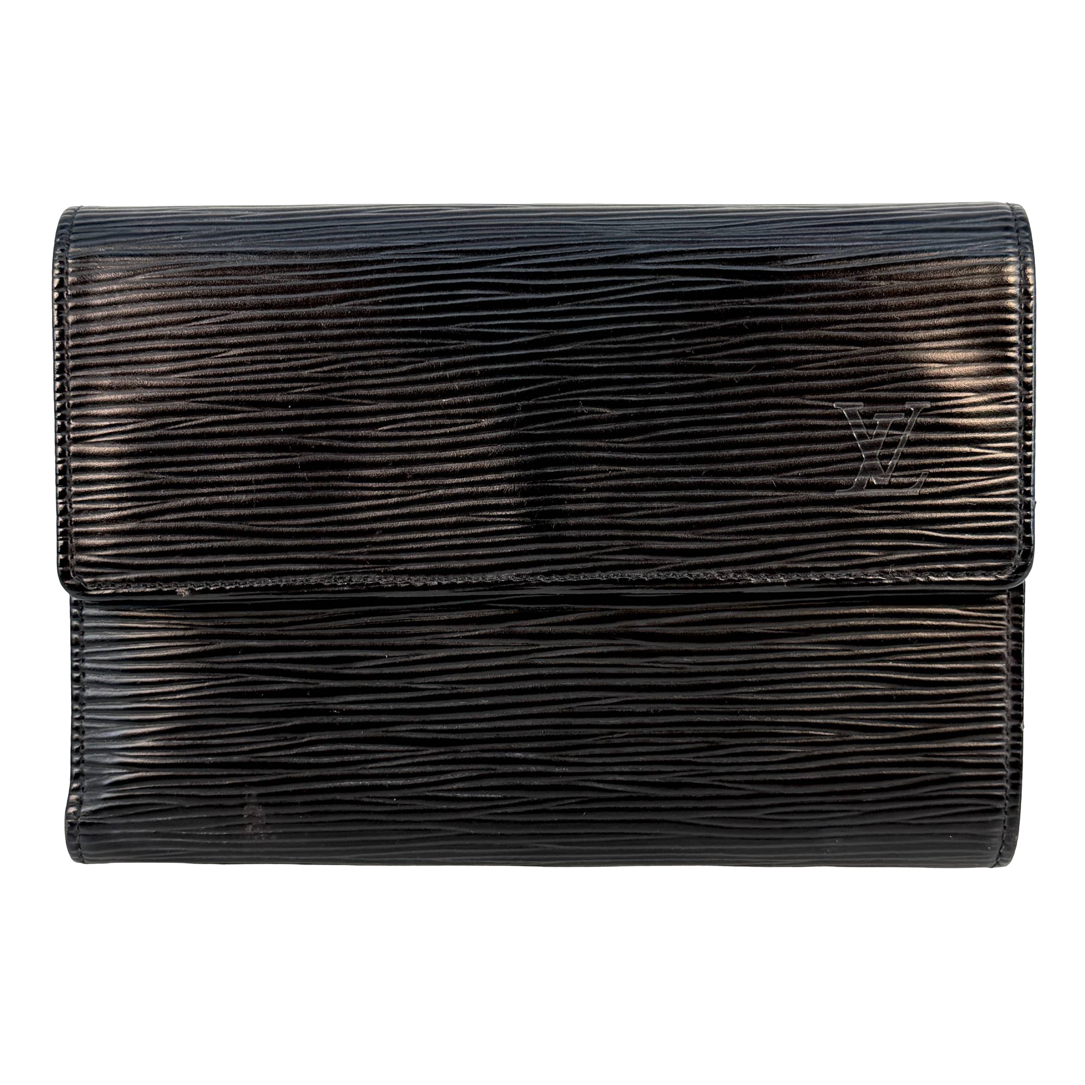 Louis Vuitton Porte Tresor Etui Wallet Schwarz Epi Leder