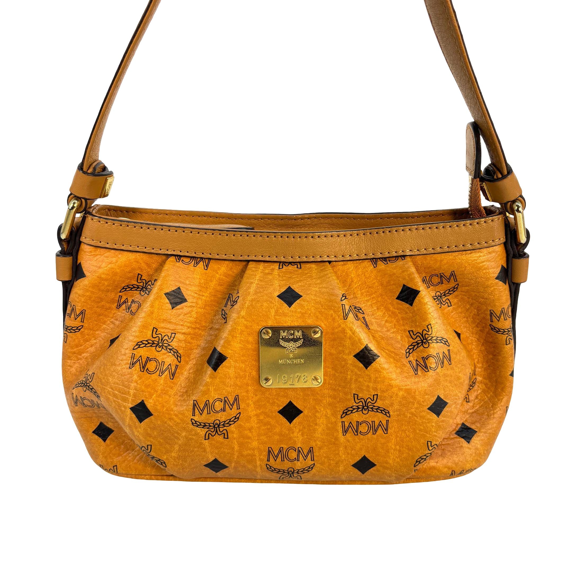 MCM Accessory Pochette Cognac Visetos Monogram