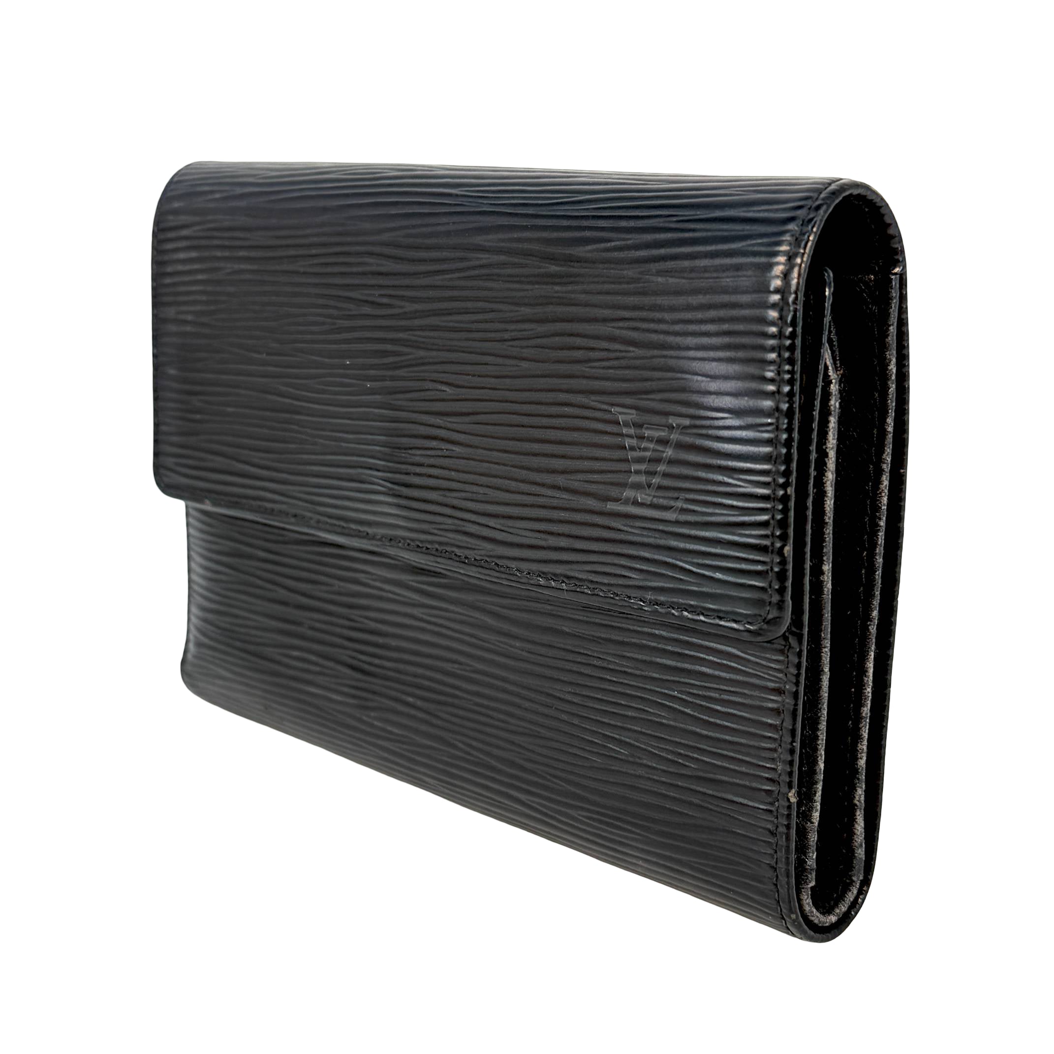 Louis Vuitton Porte Tresor Etui Wallet Schwarz Epi Leder