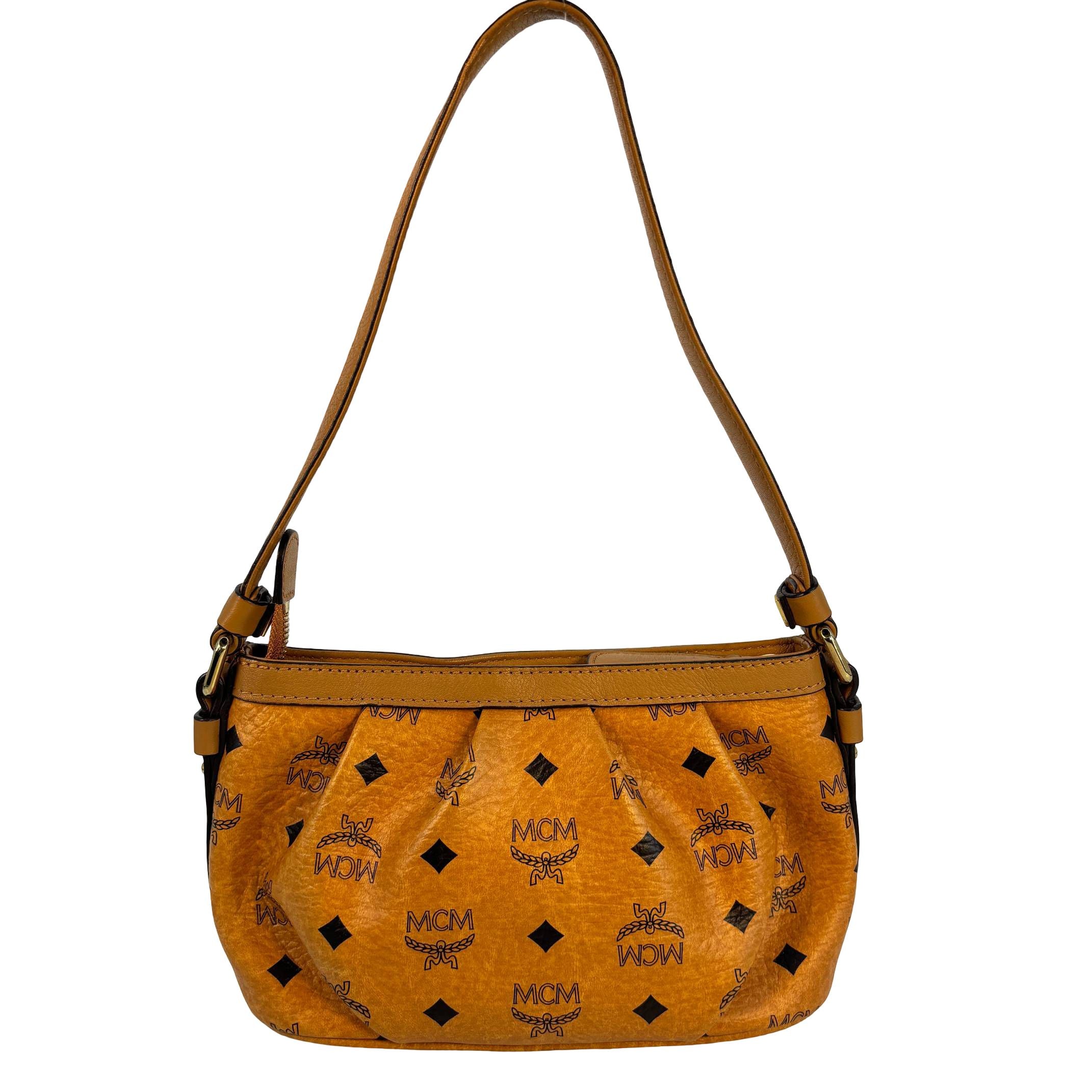 MCM Accessory Pochette Cognac Visetos Monogram