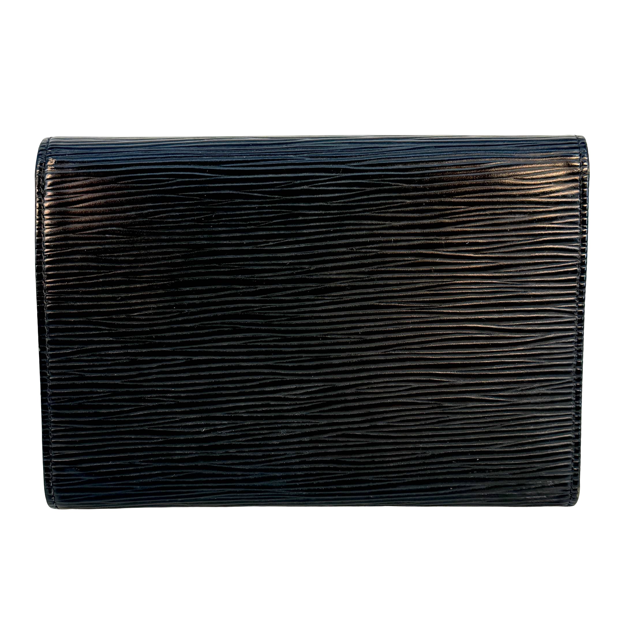 Louis Vuitton Porte Tresor Etui Wallet Schwarz Epi Leder
