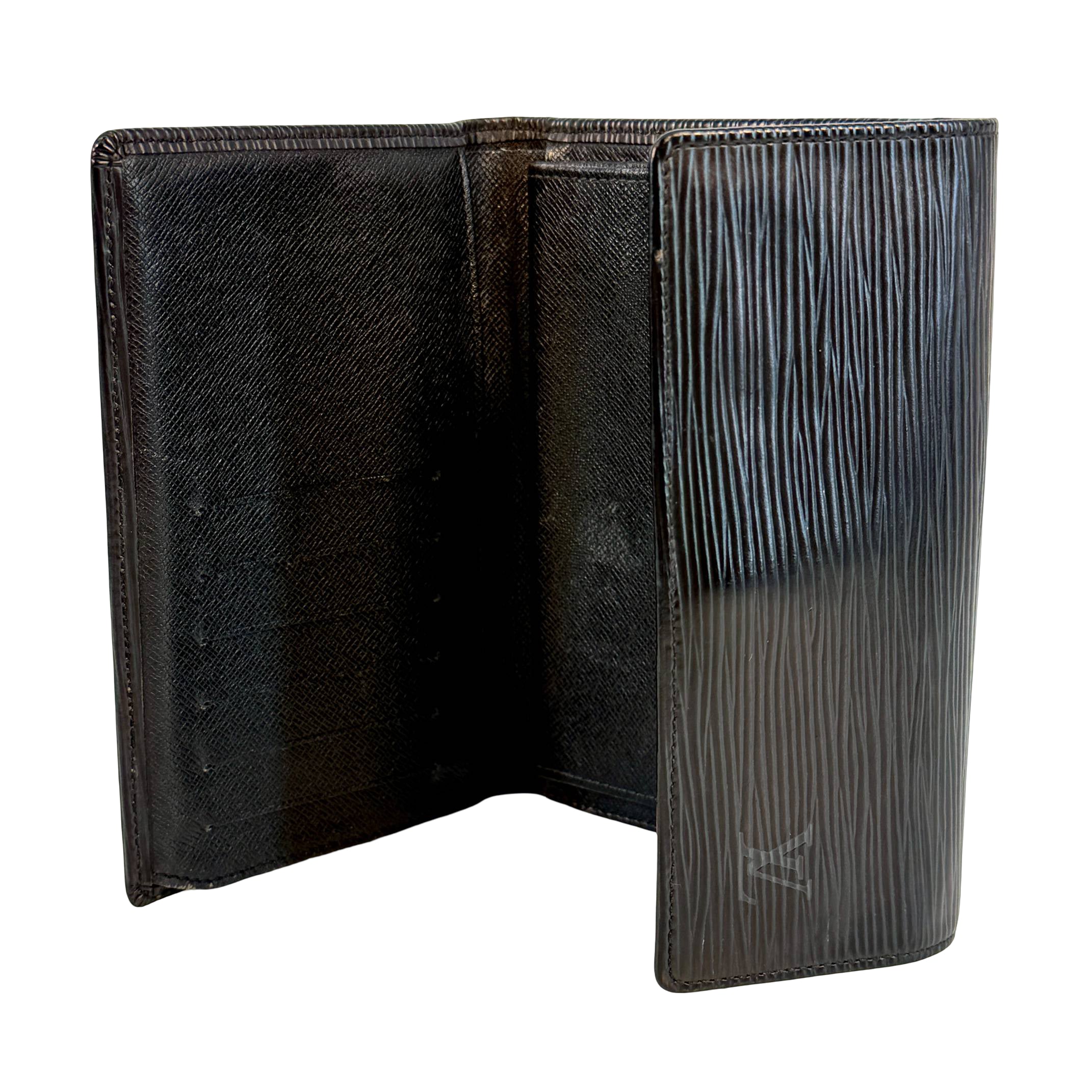Louis Vuitton Porte Tresor Etui Wallet Schwarz Epi Leder