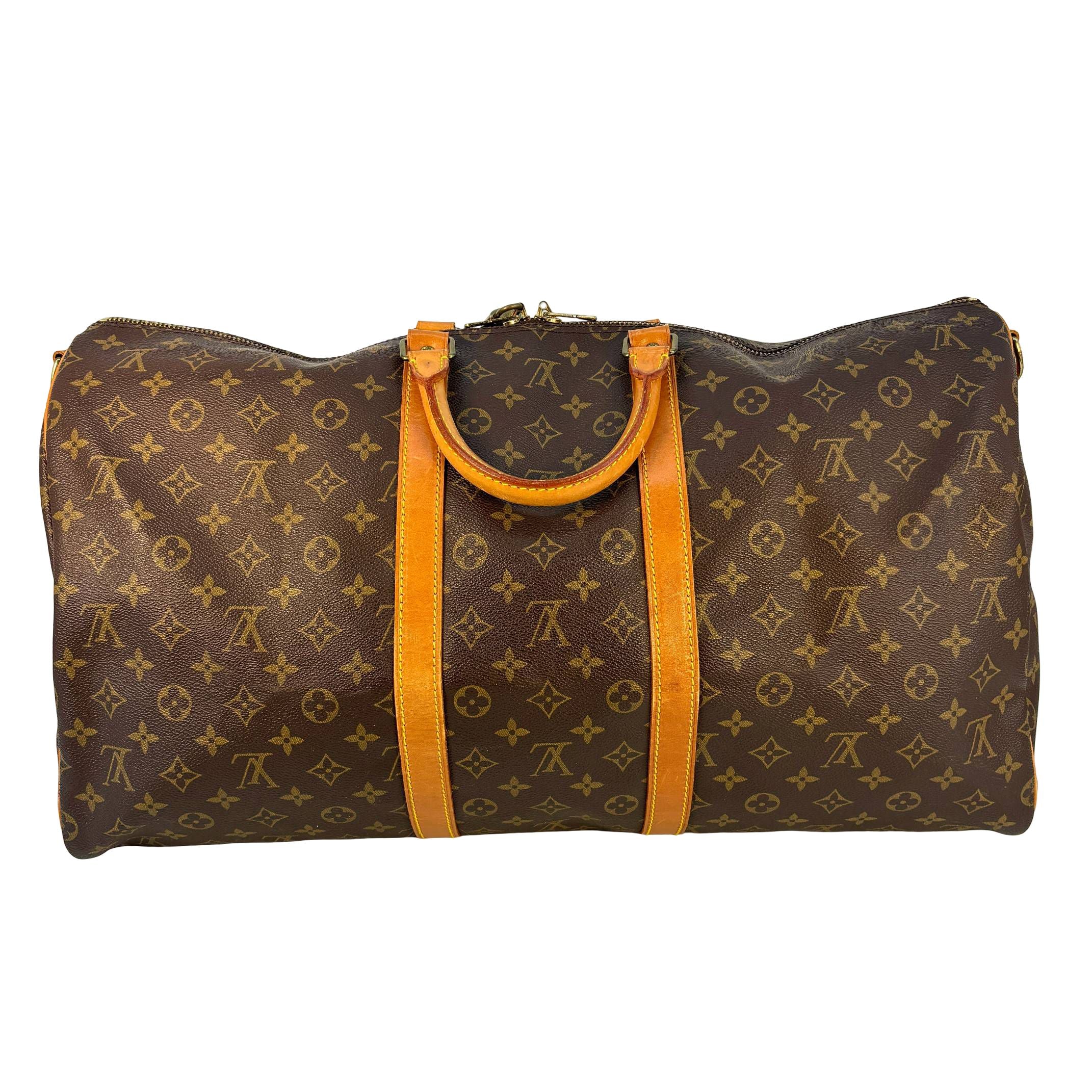 Louis Vuitton Keepall 55 Bandoulière Braun Monogram Canvas