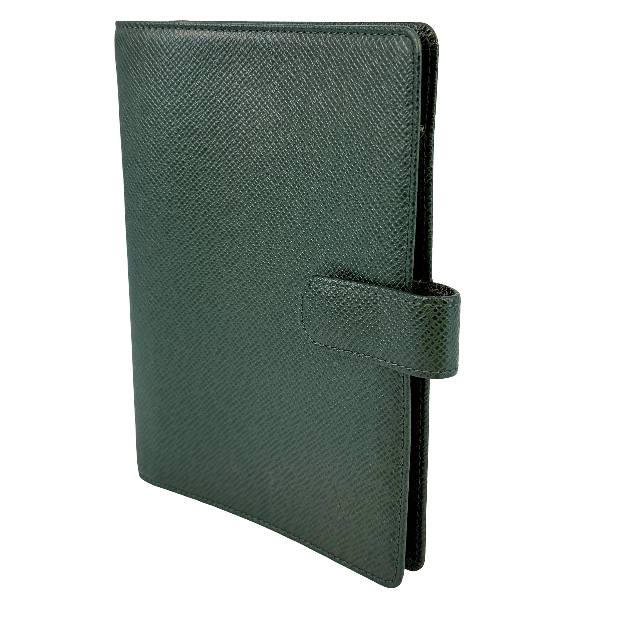 Louis Vuitton Agenda MM Grün Taiga Leder
