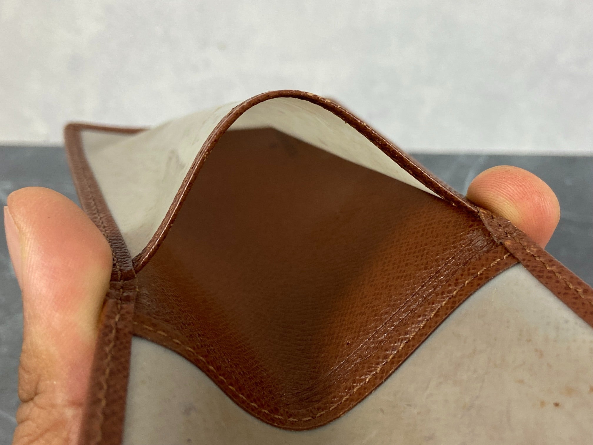 Louis Vuitton Card Case Brown Taiga Leather