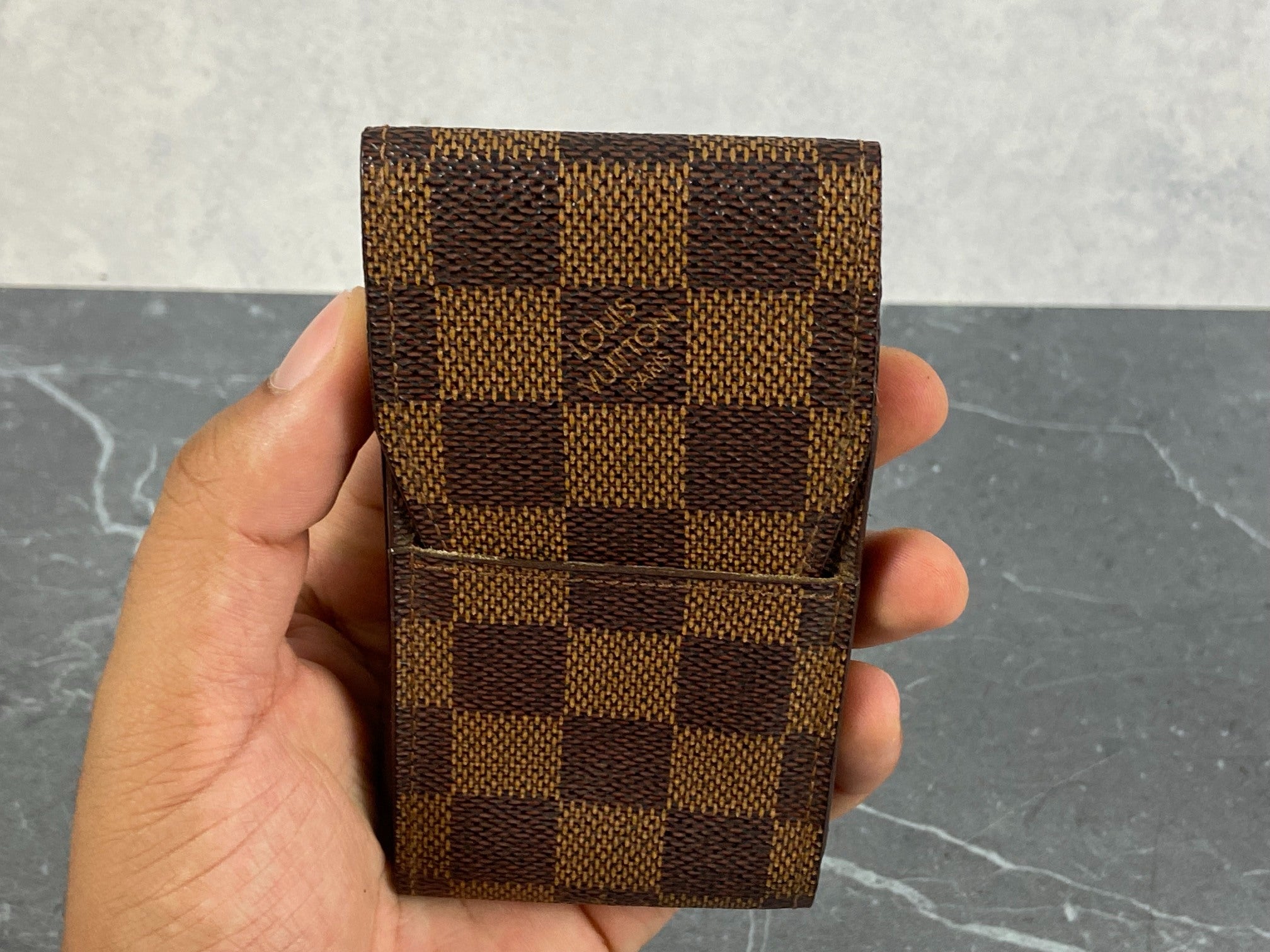 Louis Vuitton Cigarette Case Damier Ebene Canvas