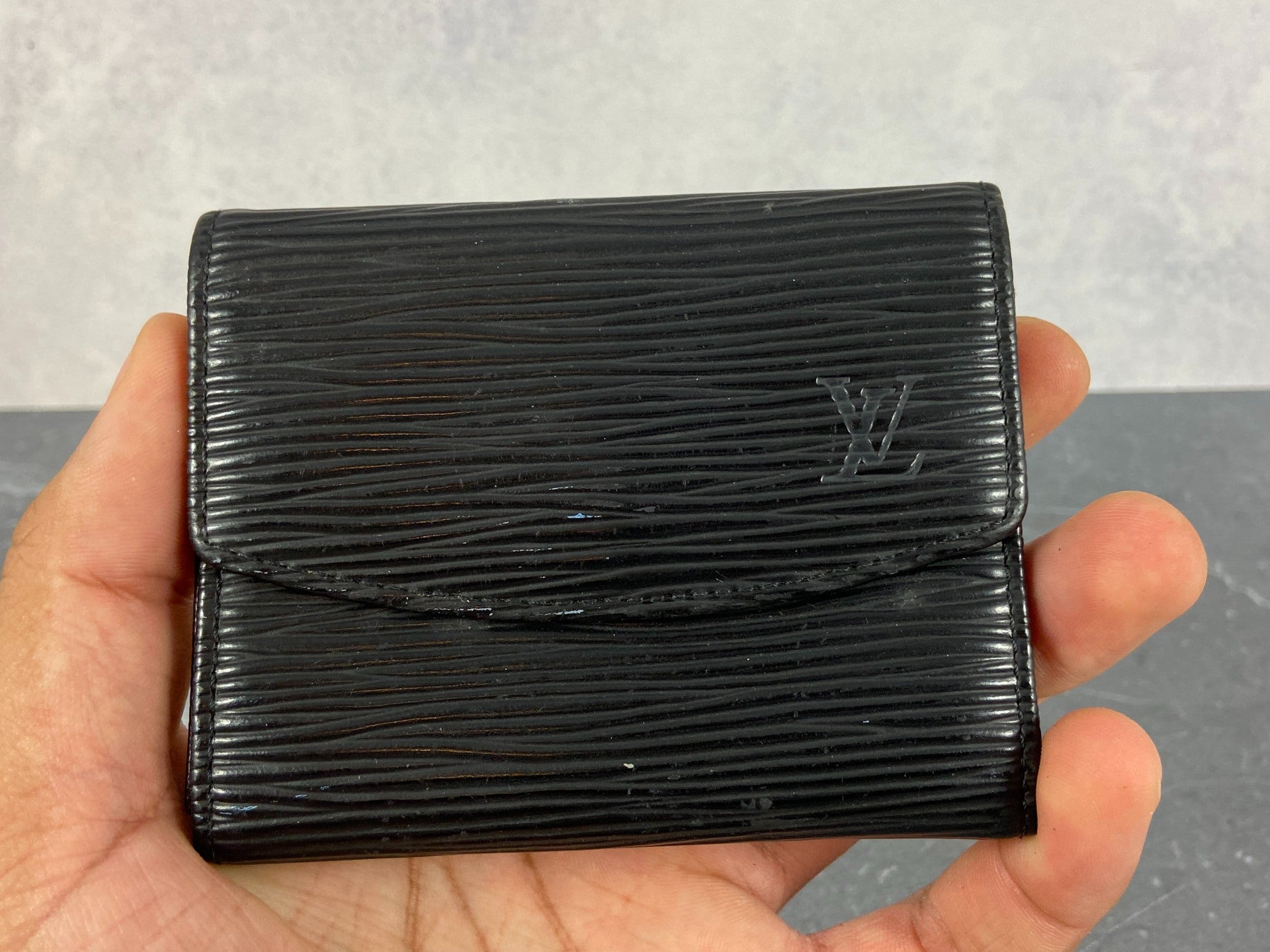 Louis Vuitton Card Case Black Epi Leather