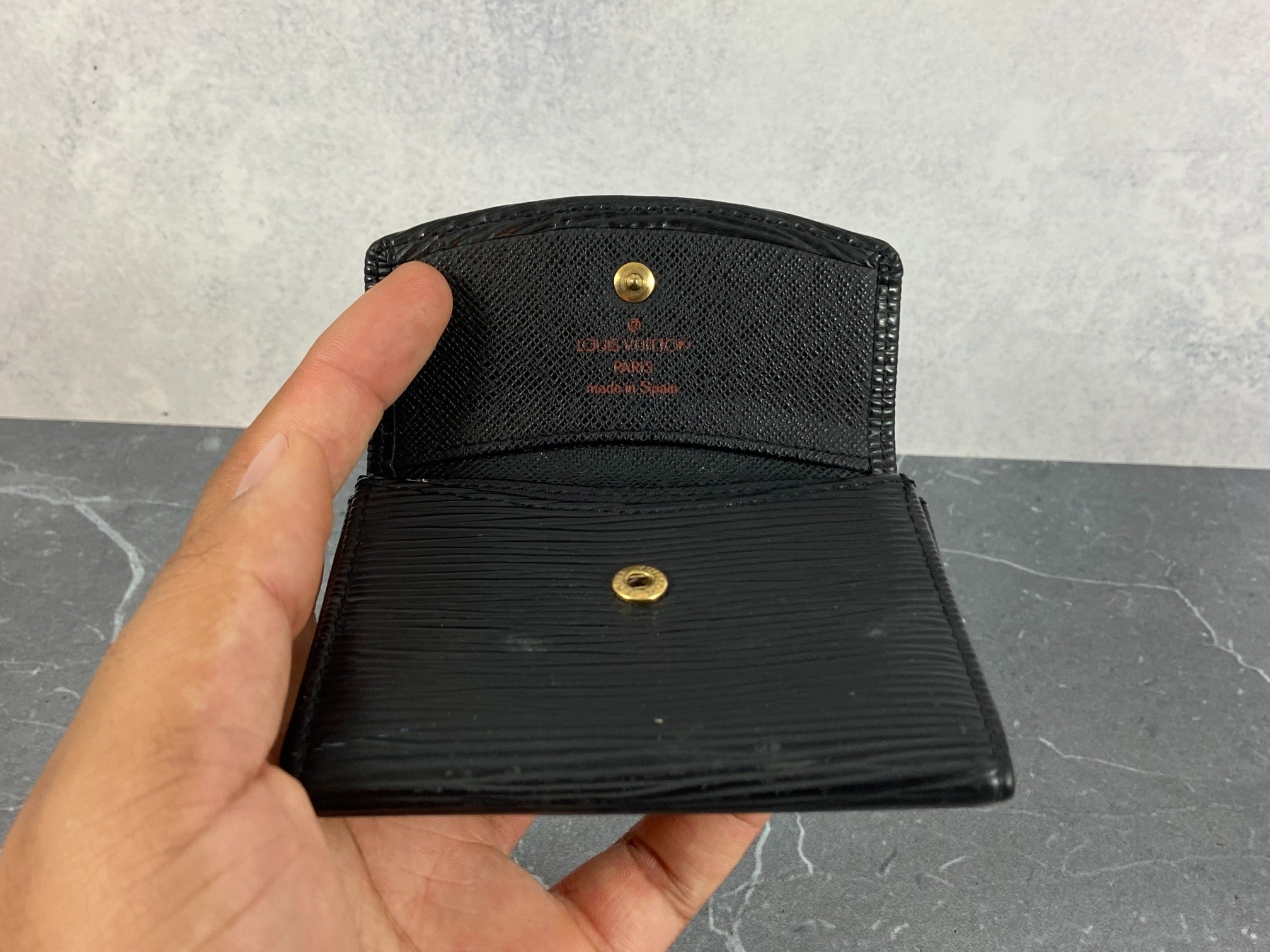 Louis Vuitton Card Case Black Epi Leather