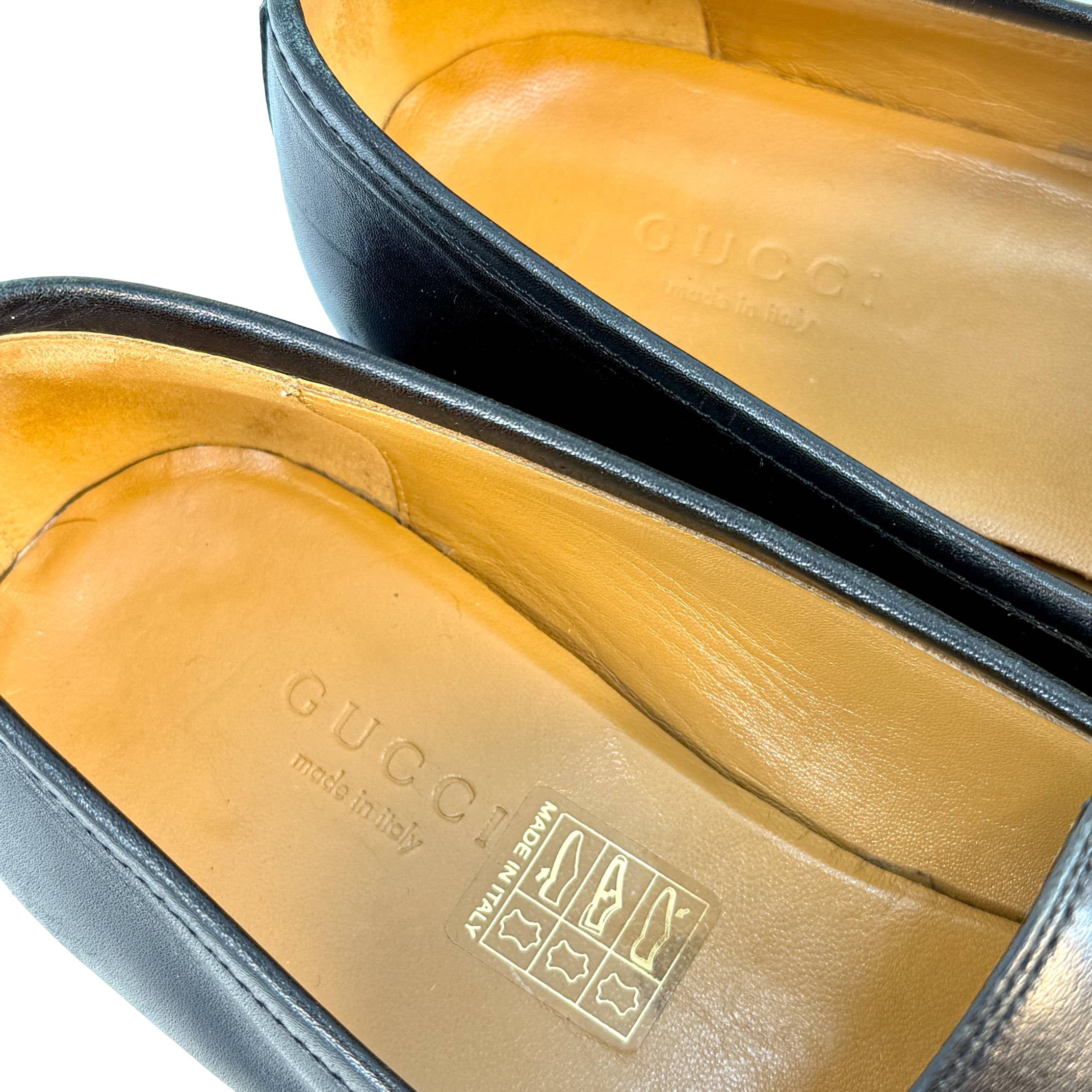 Gucci Jordaan Loafer Gr. 37 1/2 Schwarz Leder