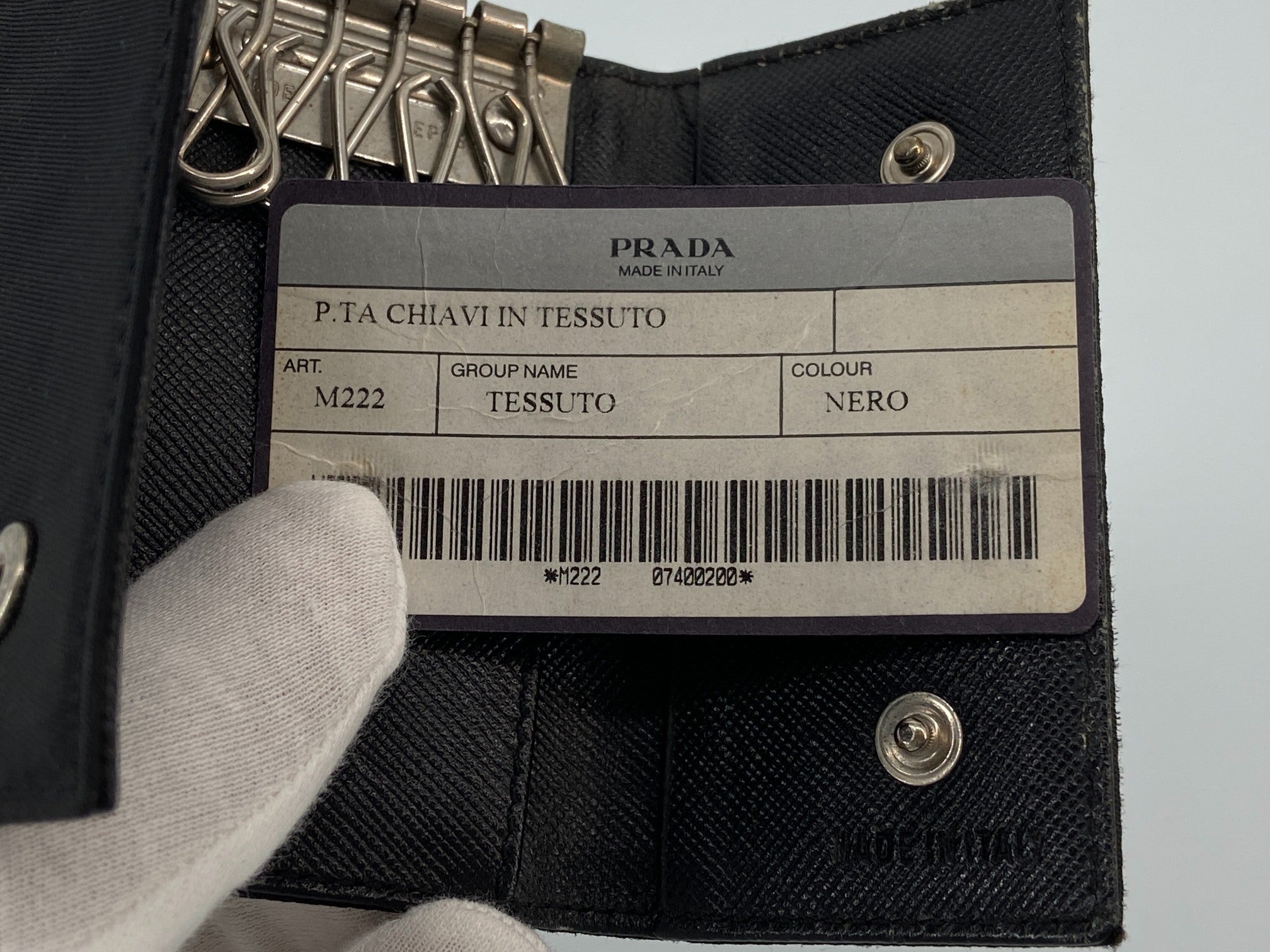 Prada M222 Tessuto Key Holder Black