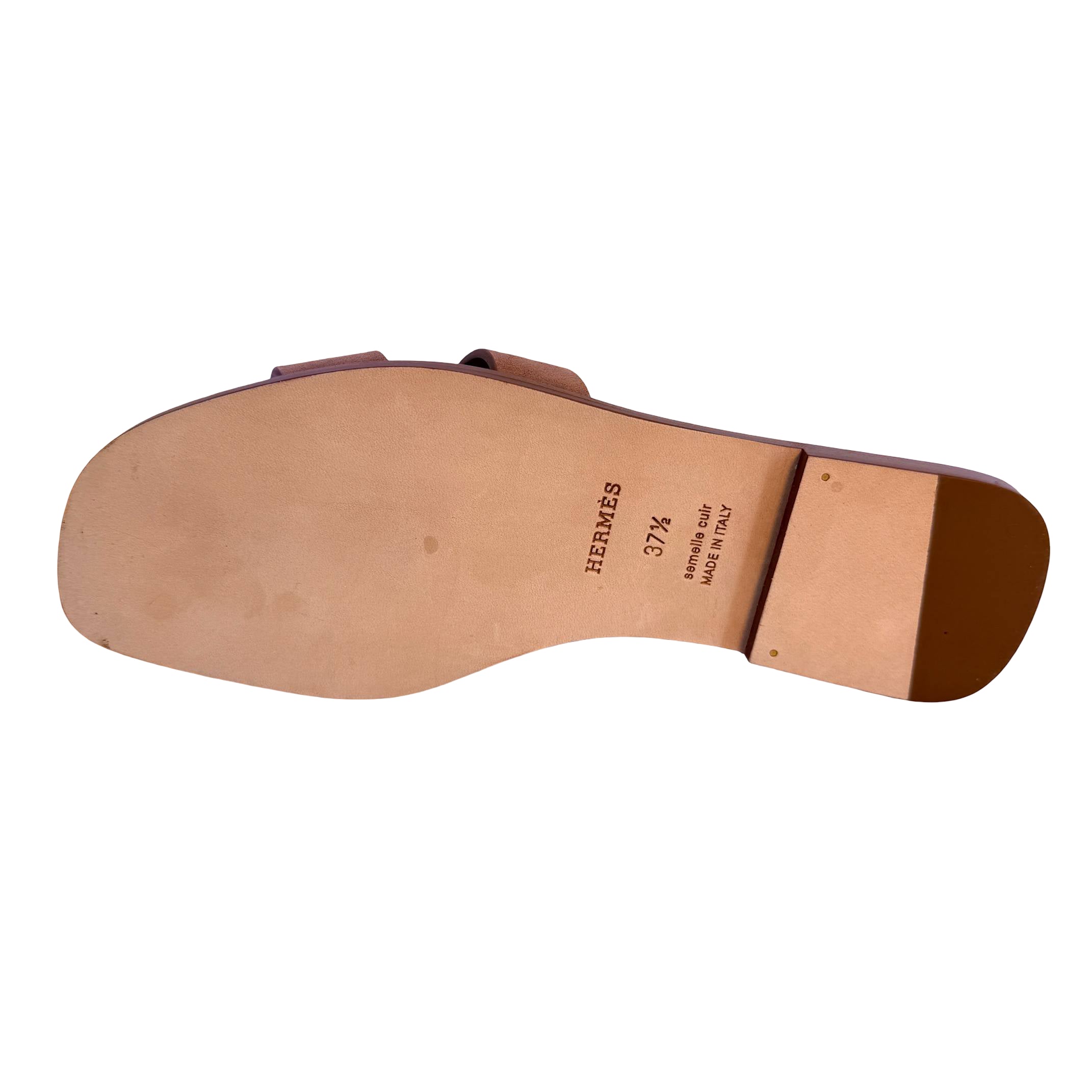 Hermès Oran Sandale Gr. 37 1/2 Altrosa Leder x Veloursleder