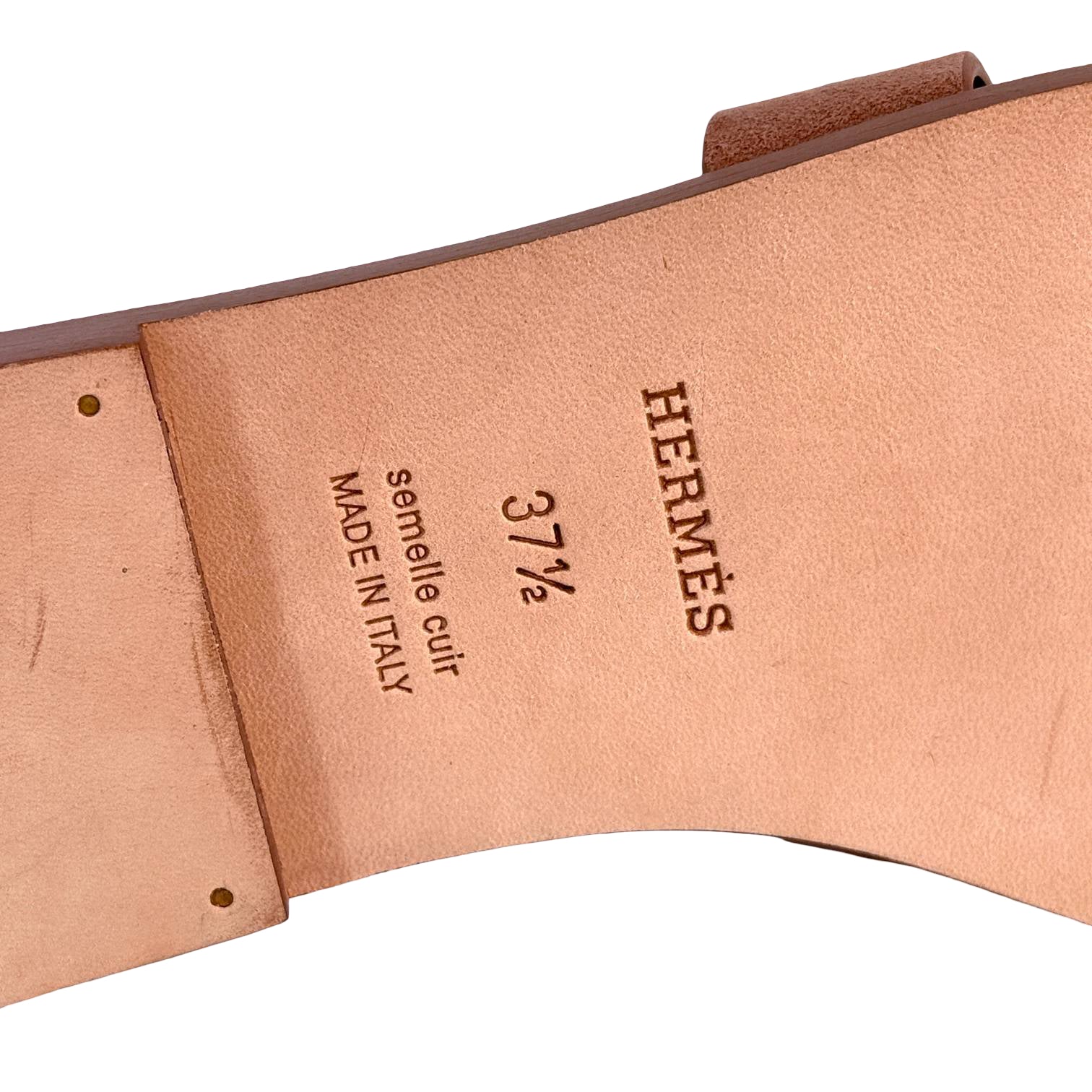 Hermès Oran Sandale Gr. 37 1/2 Altrosa Leder x Veloursleder