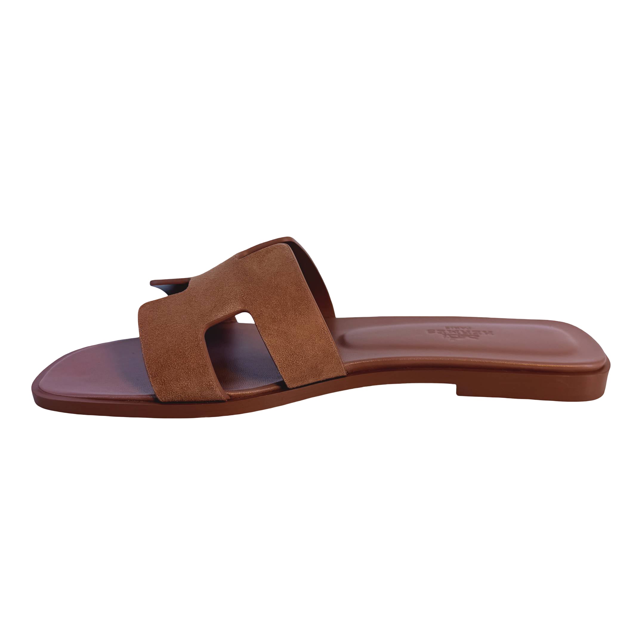 Hermès Oran Sandale Gr. 37 1/2 Altrosa Leder x Veloursleder