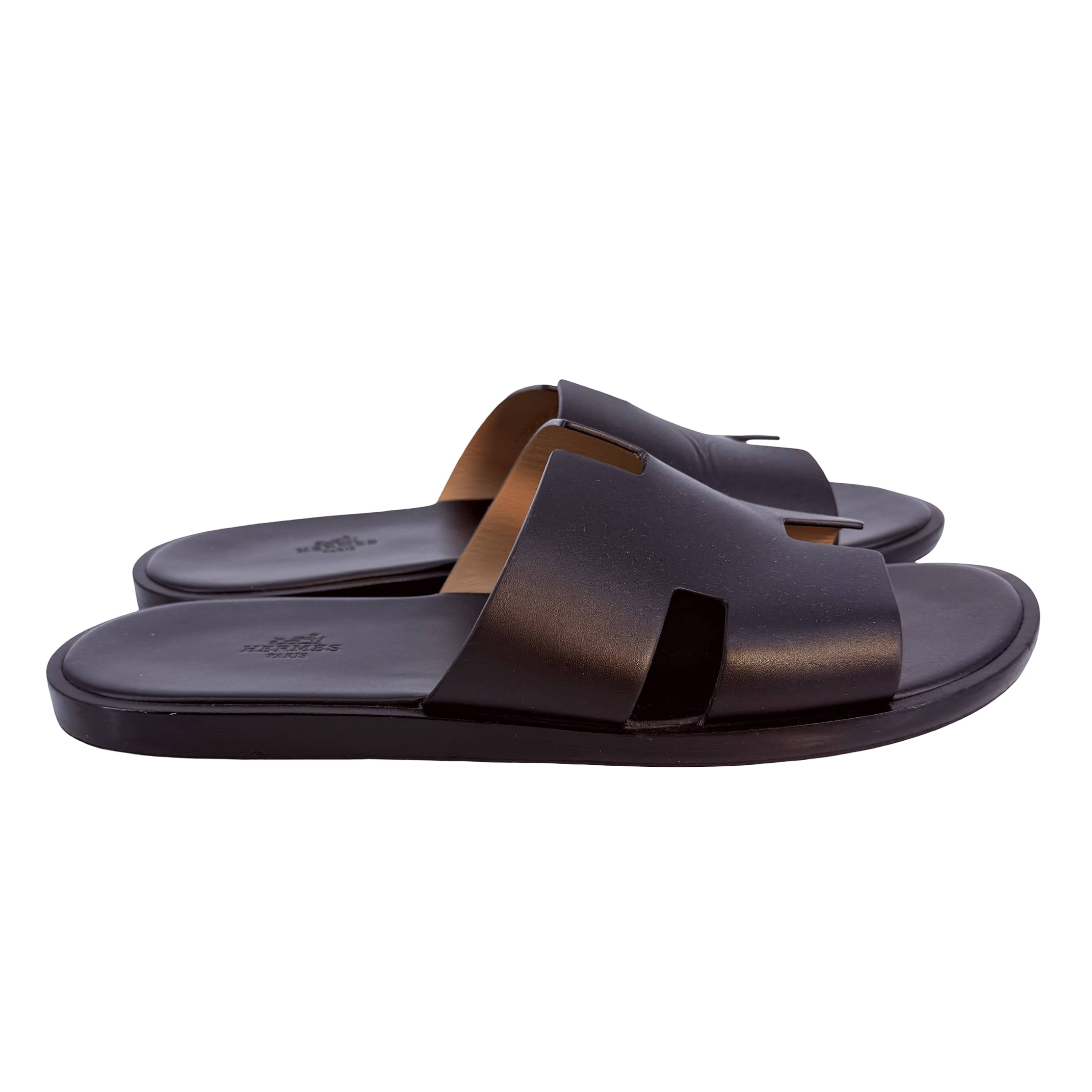Hermès Izmir Sandale Gr. 41-42 Schwarz Leder