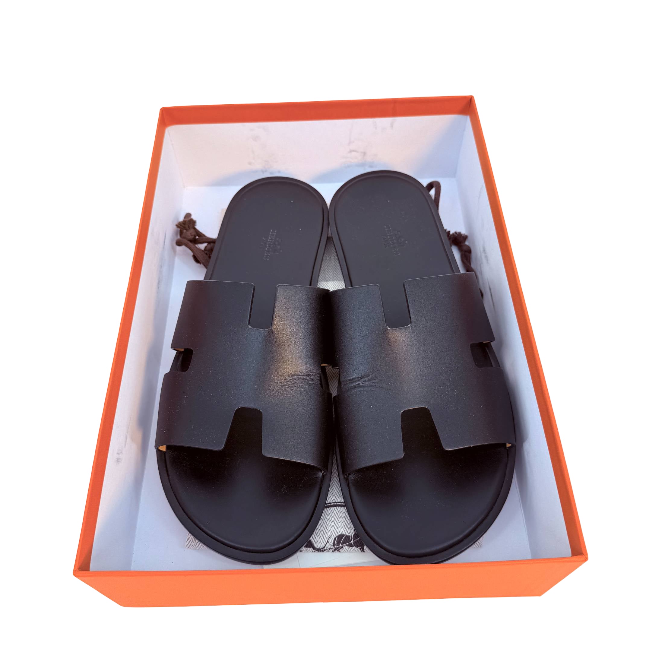 Hermès Izmir Sandale Gr. 41-42 Schwarz Leder