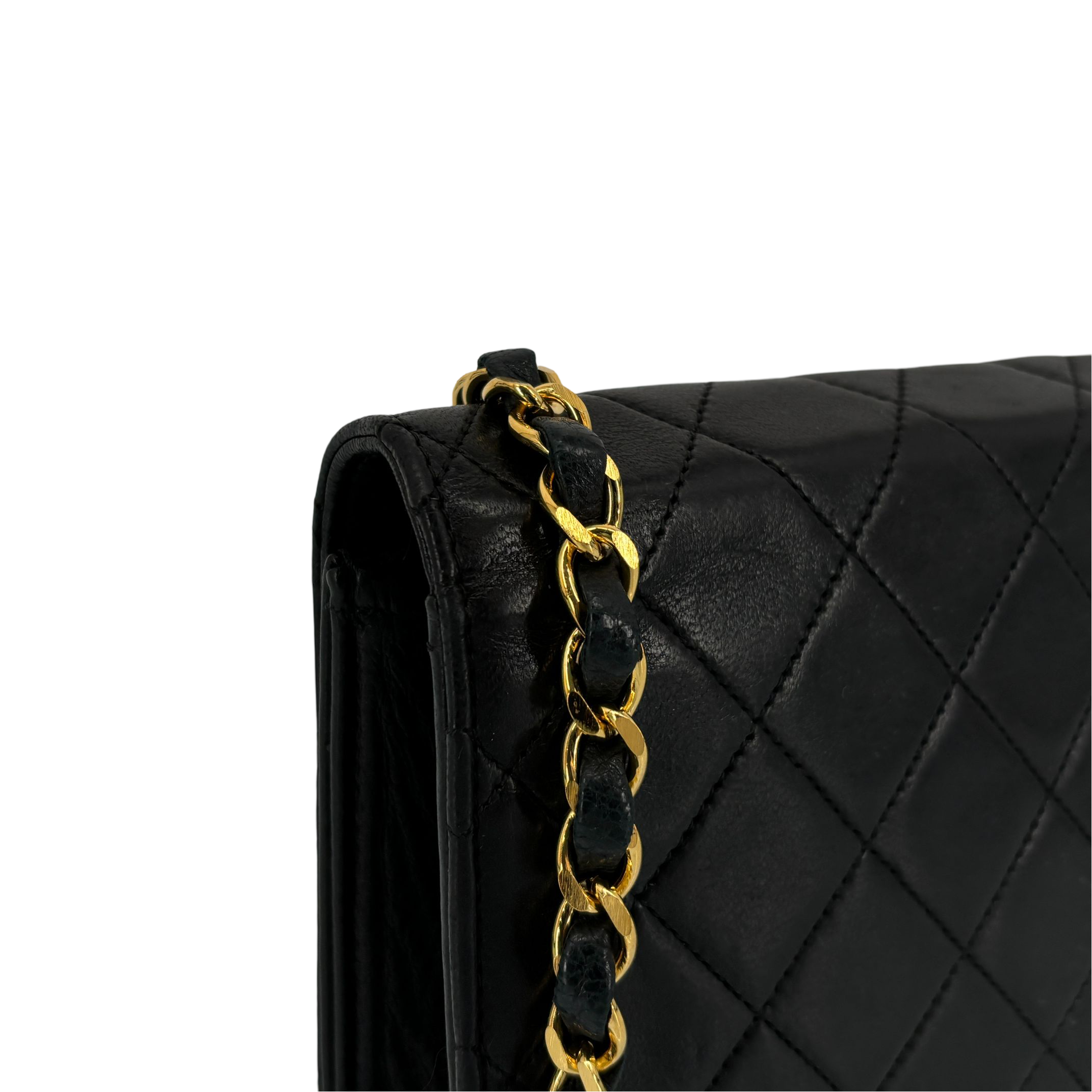 Chanel Full Flap Bag Push-Lock Black Matelassé Leather incl. Box