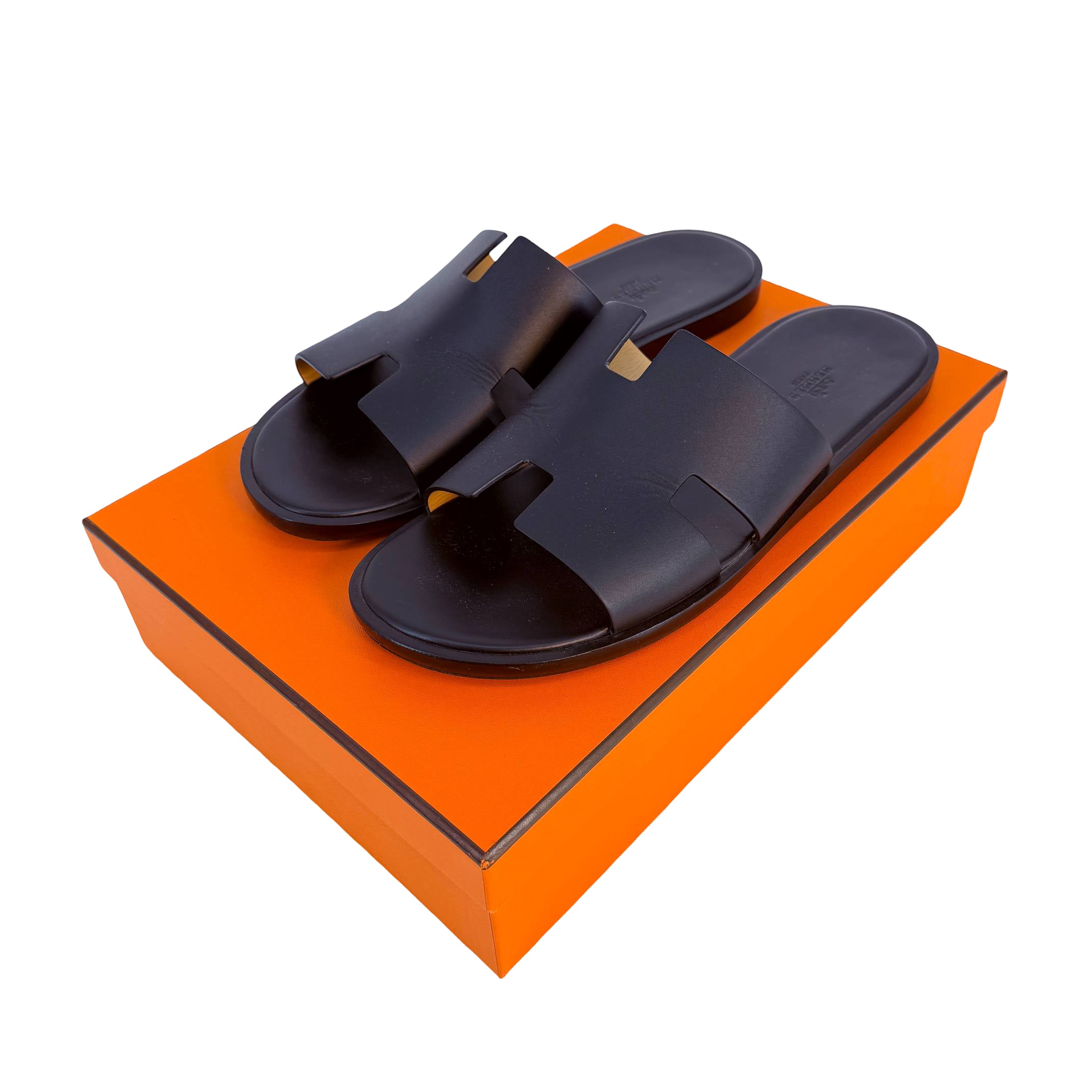 Hermès Izmir Sandale Gr. 41-42 Schwarz Leder