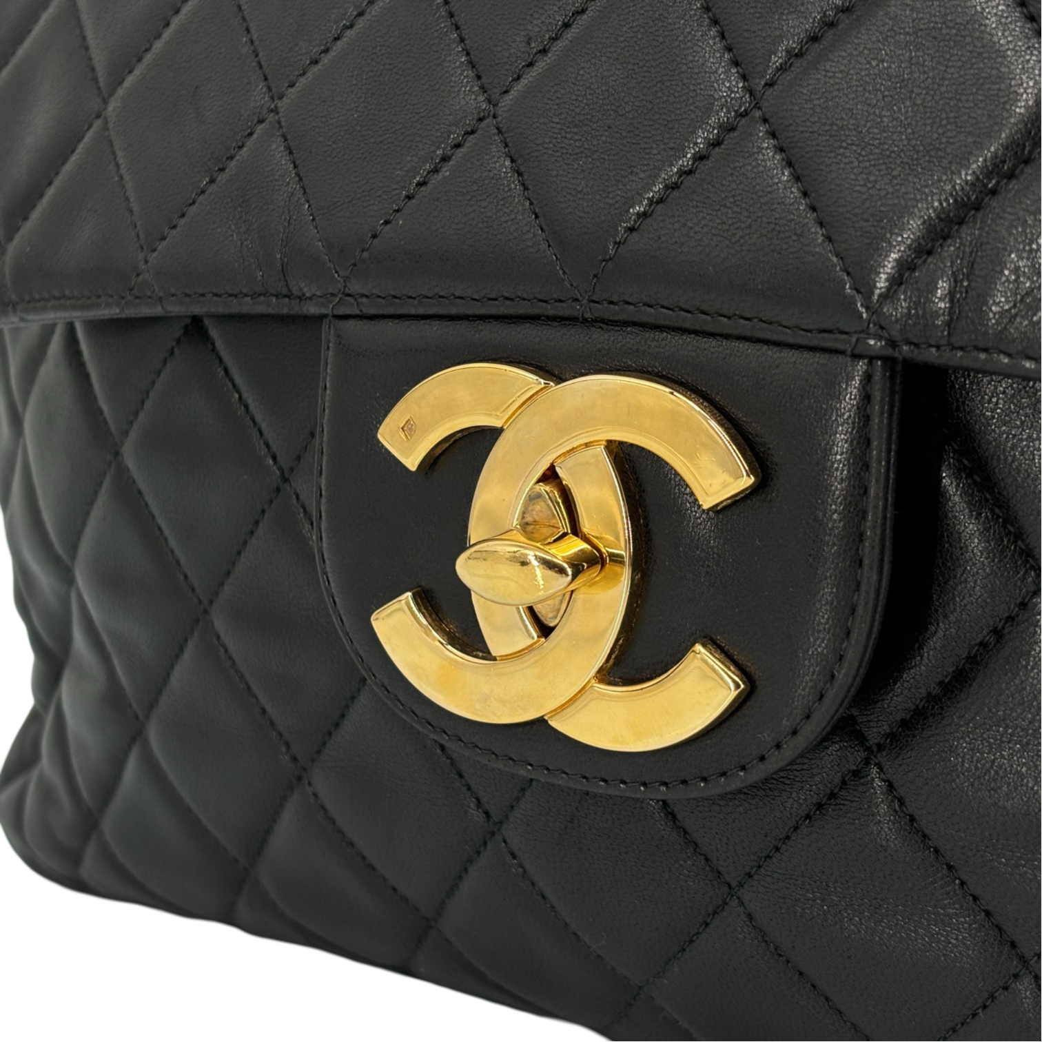 Chanel Timeless / Classique Maxi Single Flap Bag Black Matelassé Leather