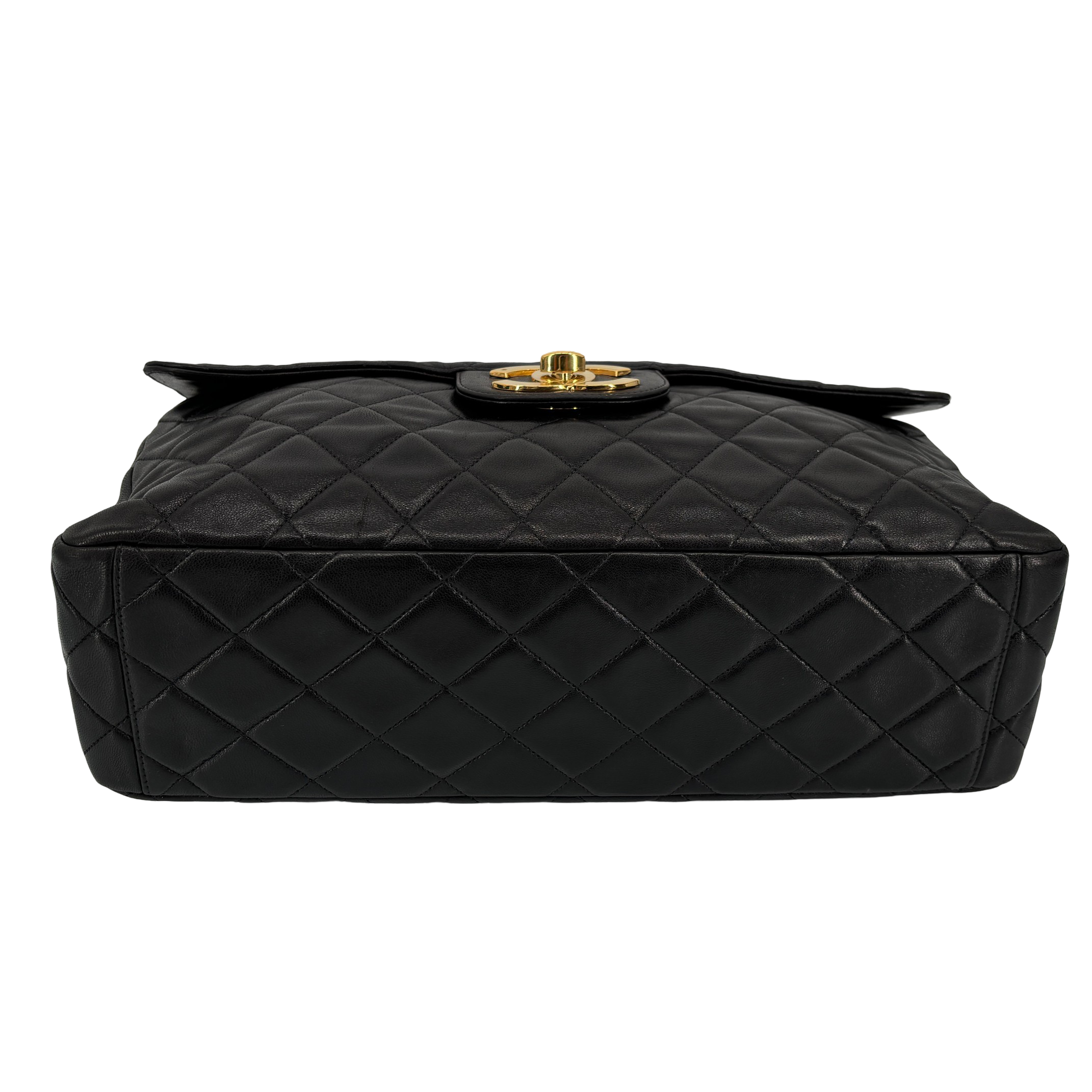 Chanel Timeless / Classique Maxi Single Flap Bag Black Matelassé Leather