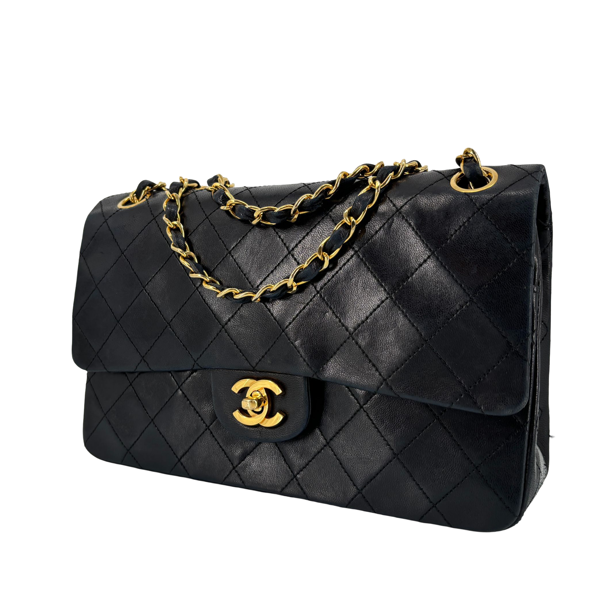 Chanel Timeless / Classique Double Flap Bag Black Matelassé Leather Medium incl. Dustbag