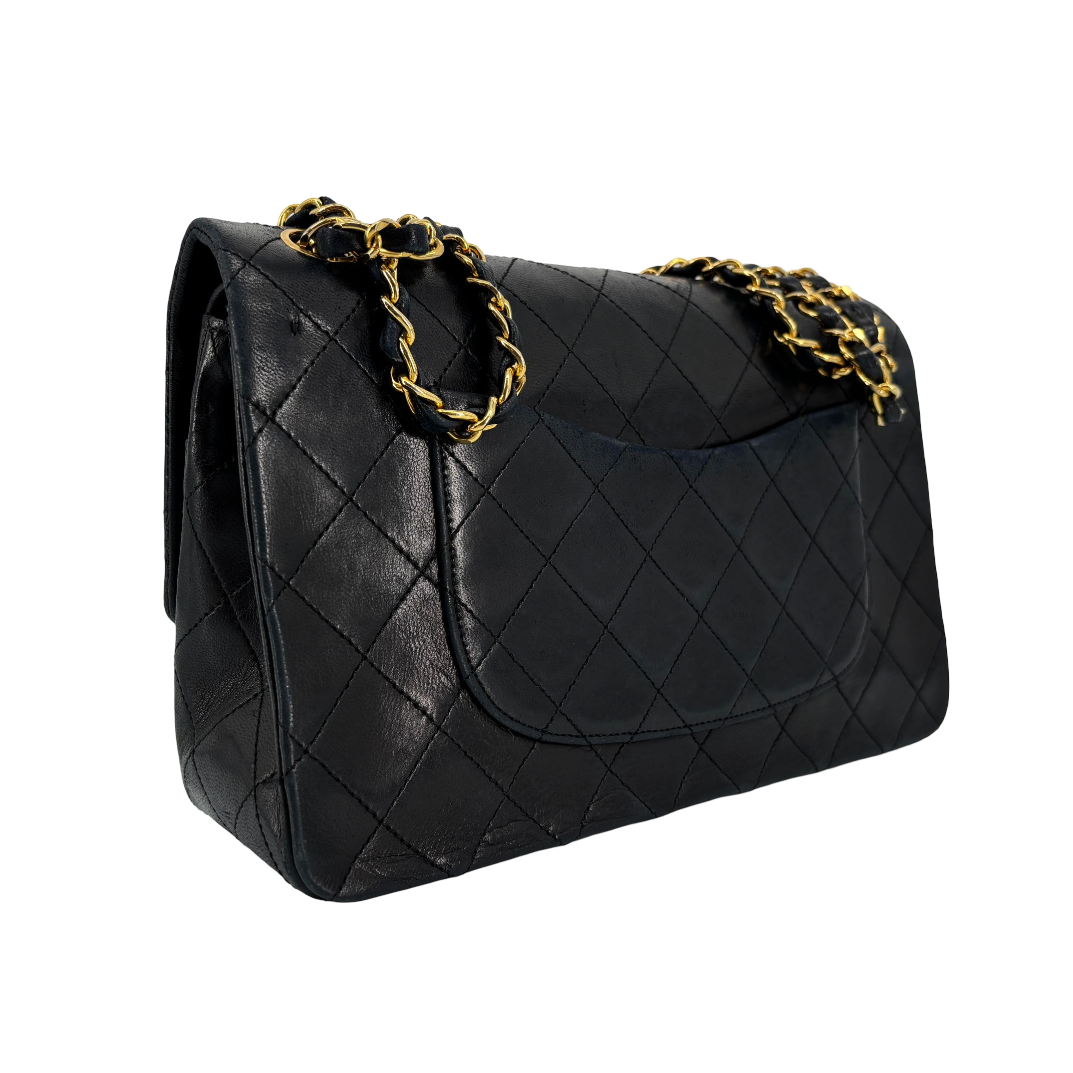 Chanel Timeless / Classique Double Flap Bag Black Matelassé Leather Medium incl. Dustbag