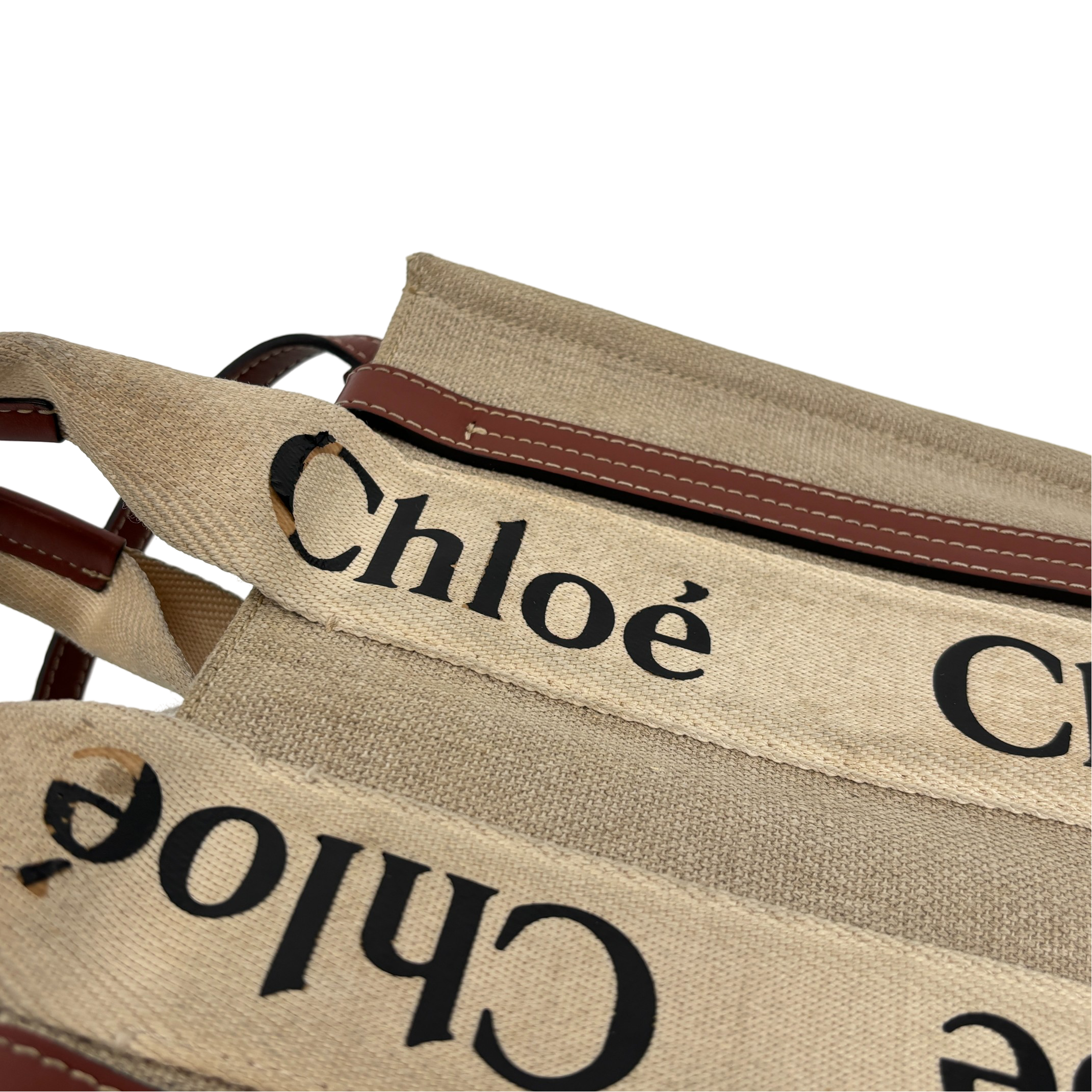 Chloé Woody Tote / Crossbody Bag Beige