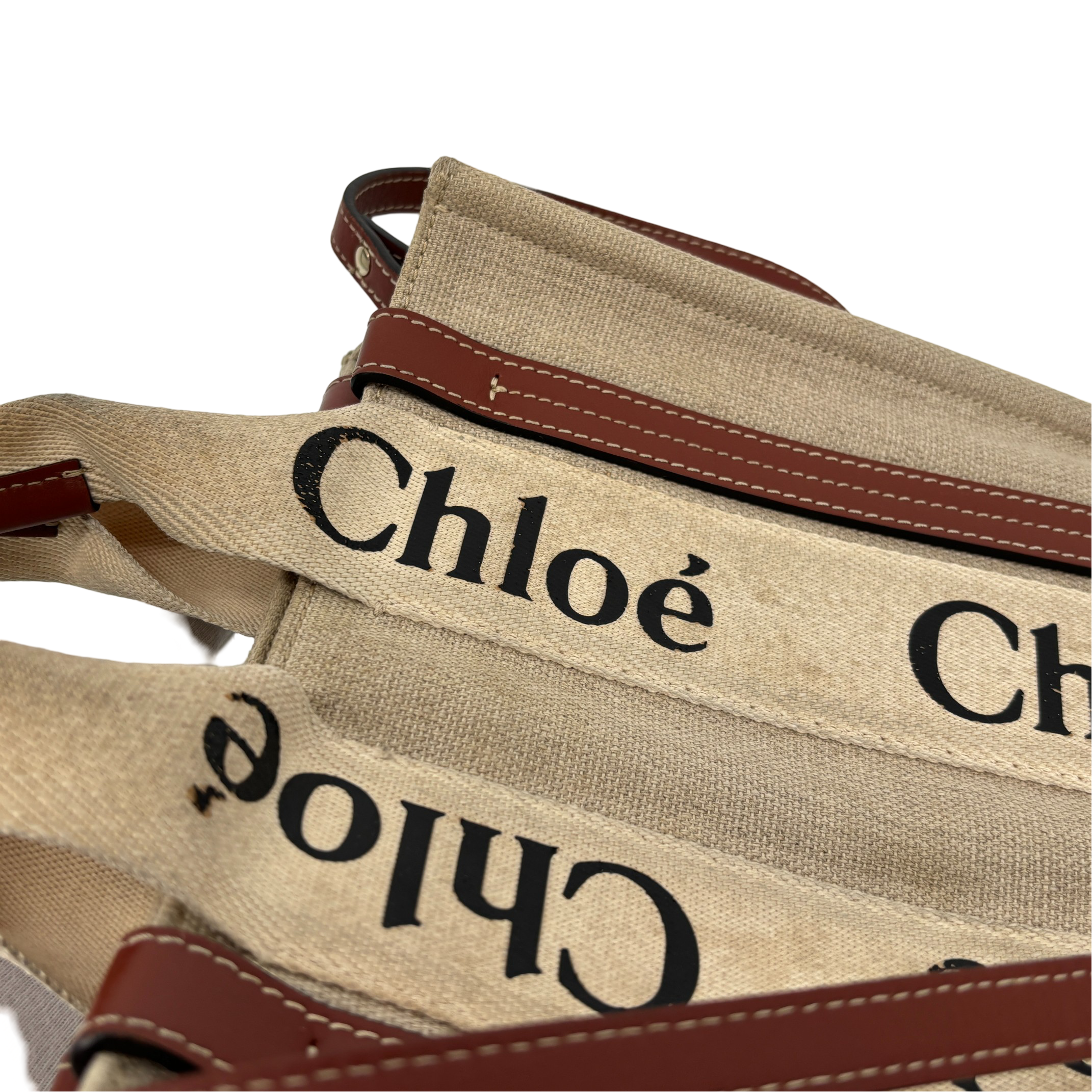 Chloé Woody Tote / Crossbody Bag Beige