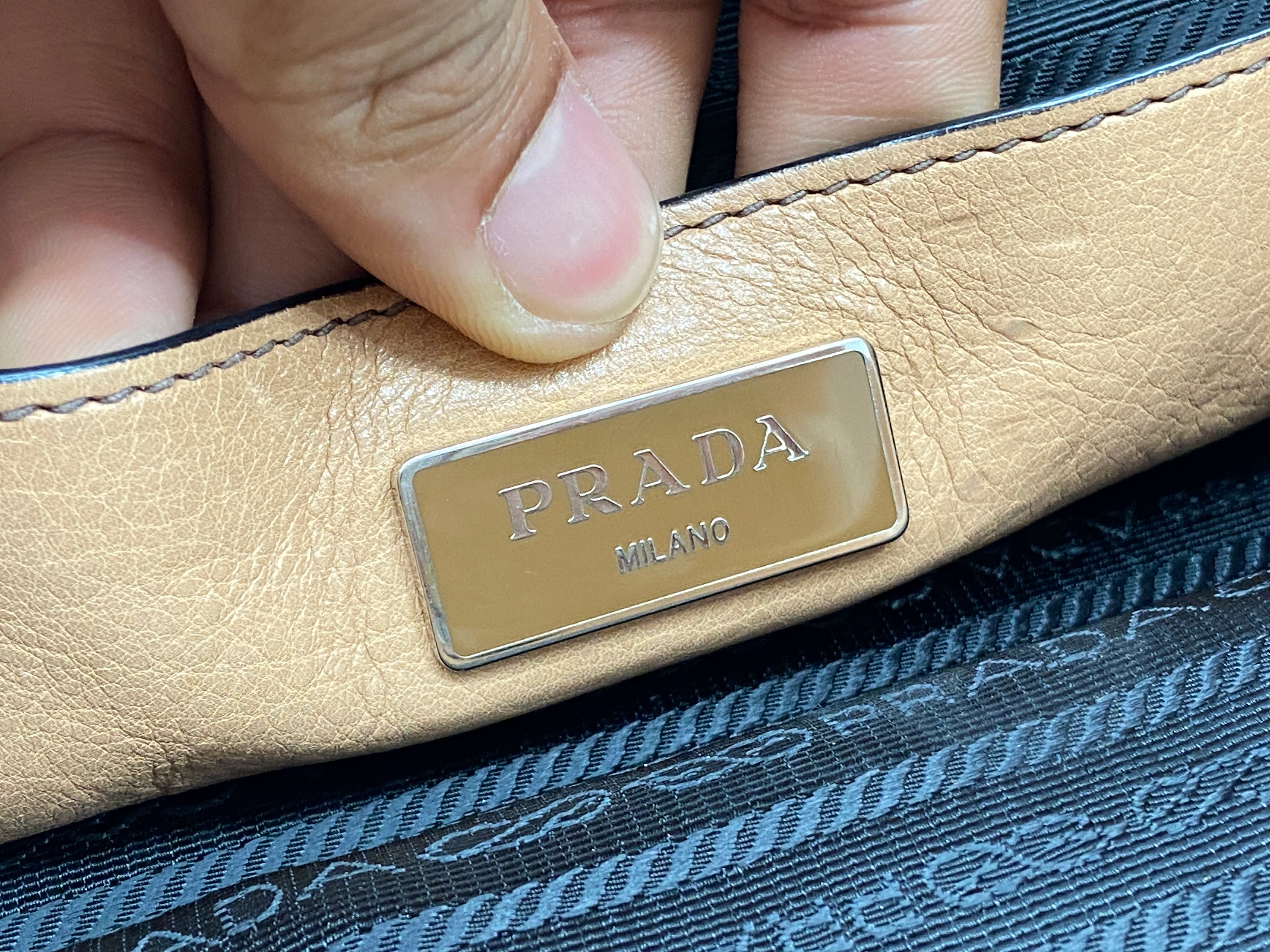 Prada Twin Zip Hand / Shoulder Bag Brown Leather incl. Dustbag