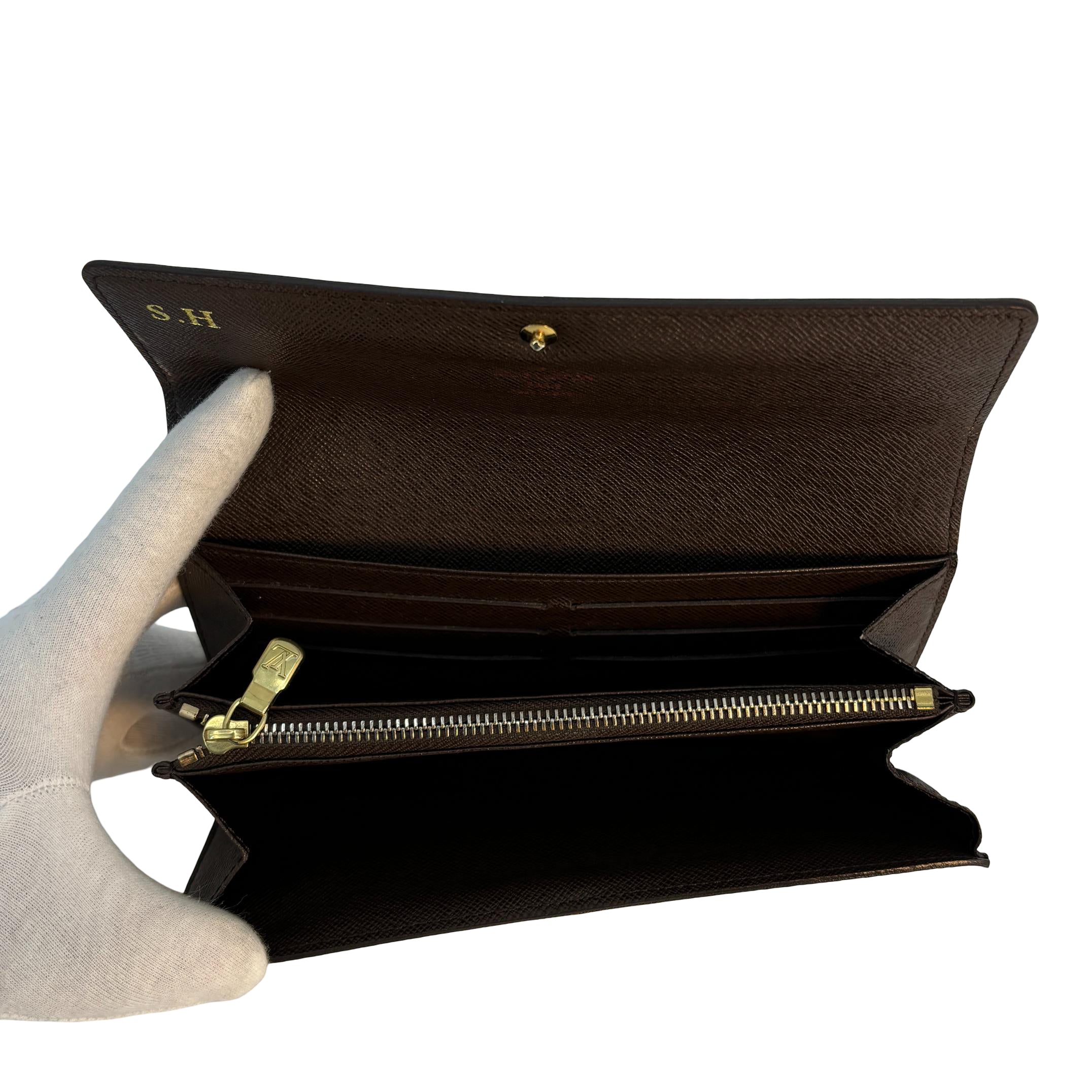 Louis Vuitton Sarah Wallet Damier Ebene Canvas