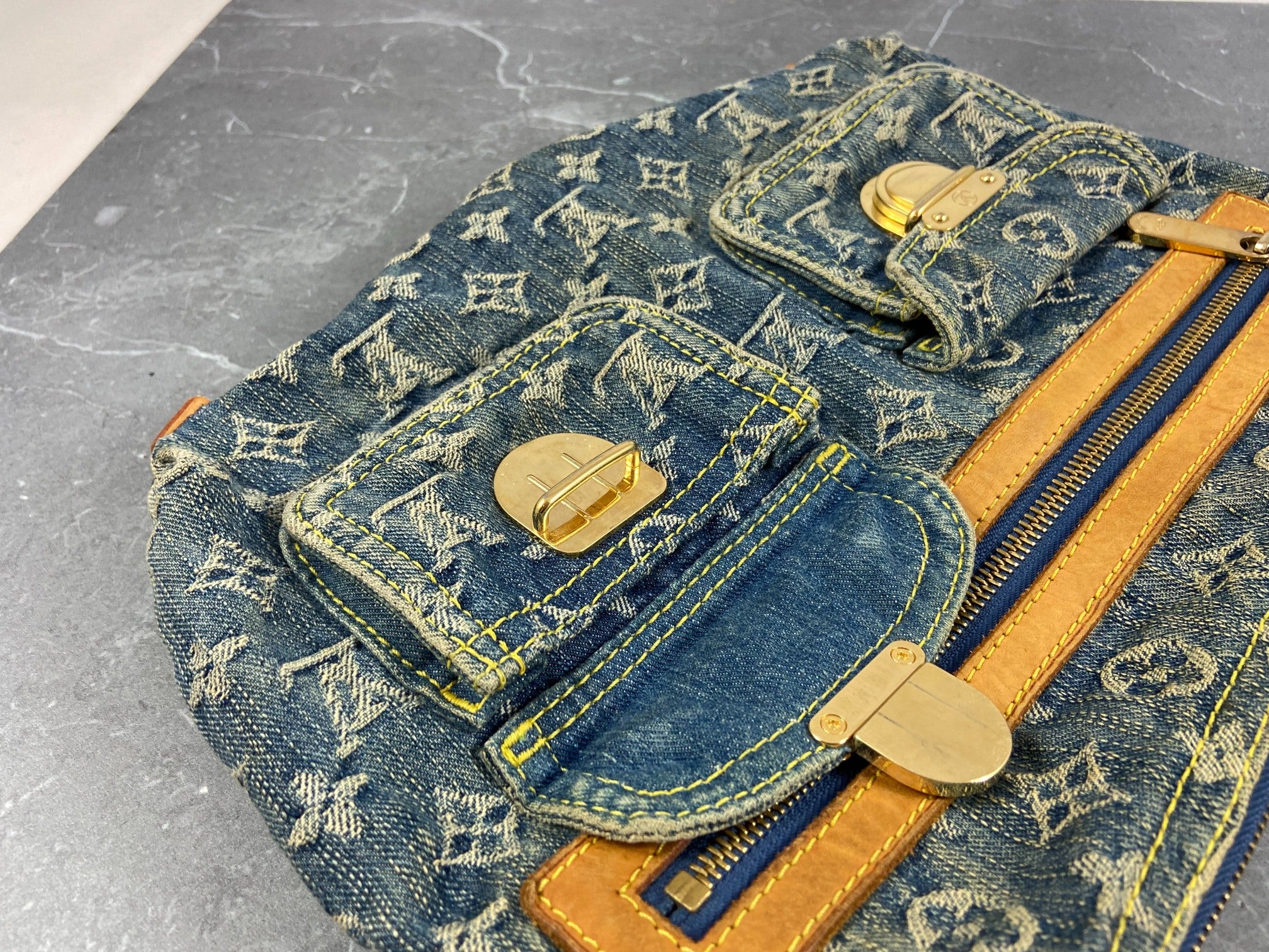 Louis Vuitton Baggy PM Monogram Canvas Bag Blue