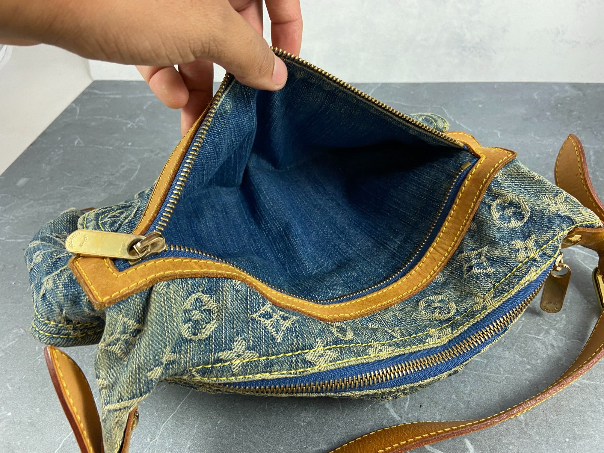 Louis Vuitton Baggy PM Monogram Canvas Bag Blue