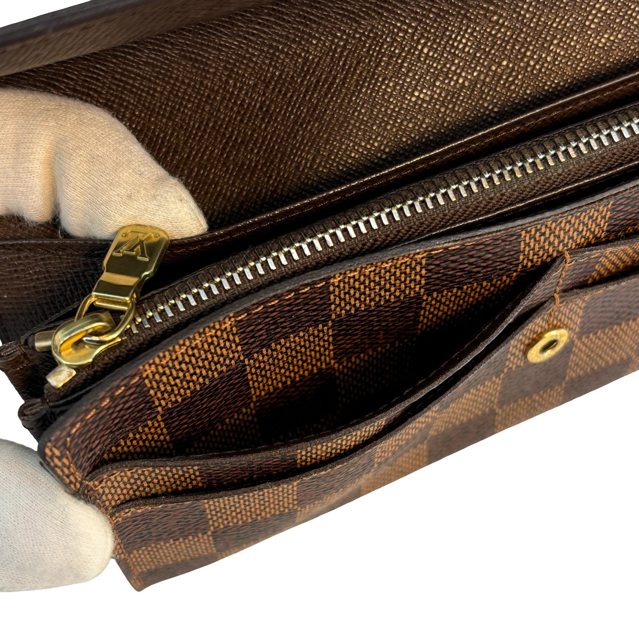 Louis Vuitton Sarah Wallet Damier Ebene Canvas