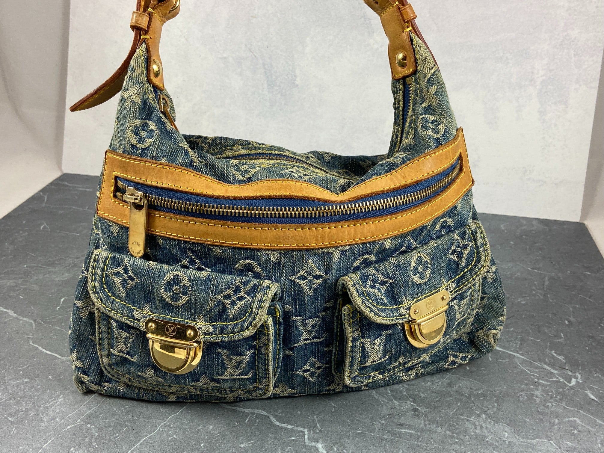 Louis Vuitton Baggy PM Monogram Canvas Bag Blue