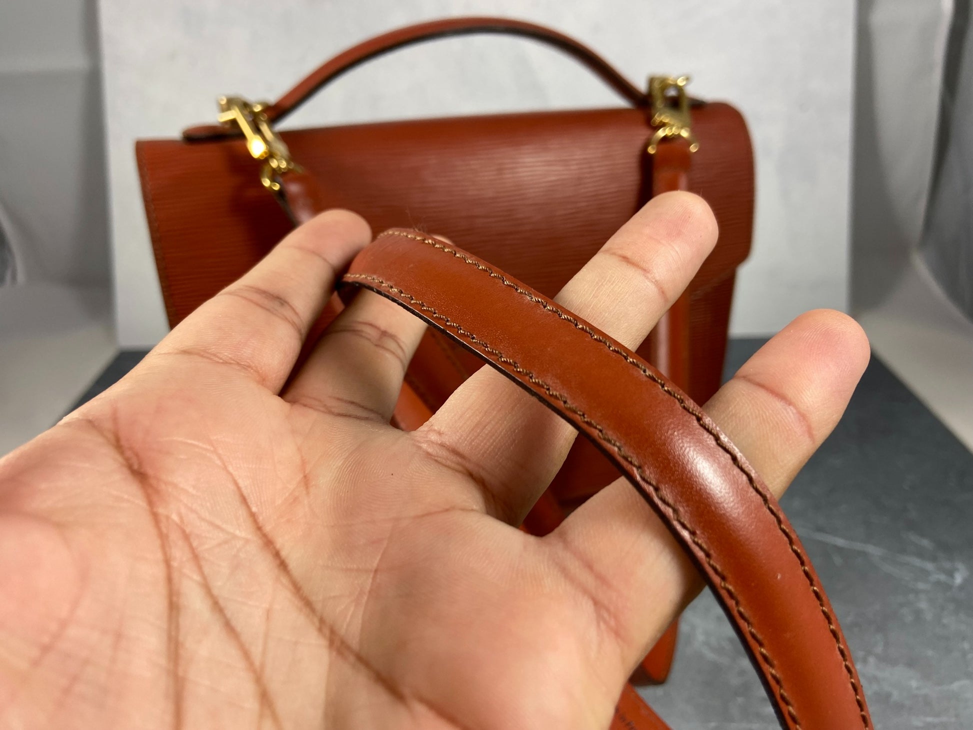 Louis Vuitton Monceau 28 Brown Epi Leather