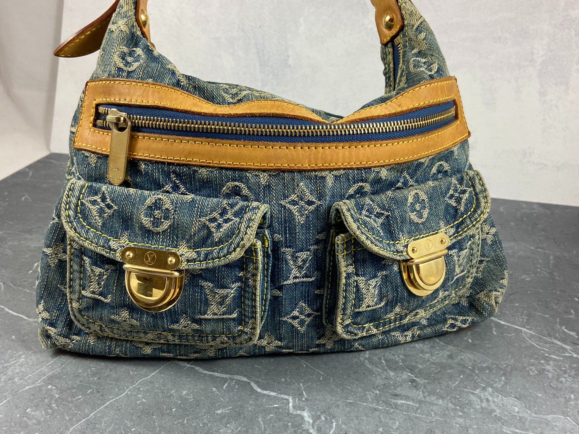 Louis Vuitton Baggy PM Monogram Canvas Bag Blue