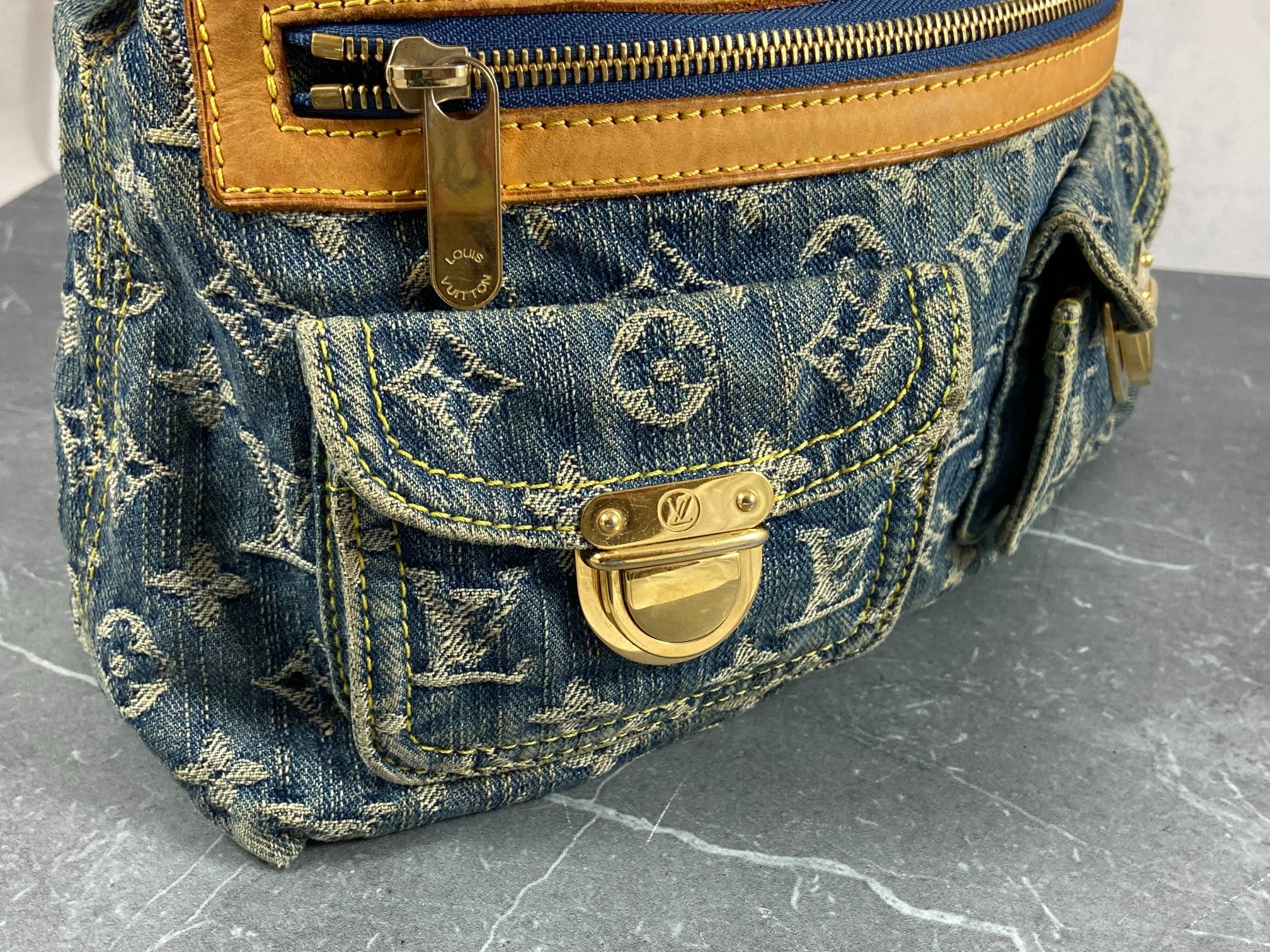 Louis Vuitton Baggy PM Monogram Canvas Bag Blue