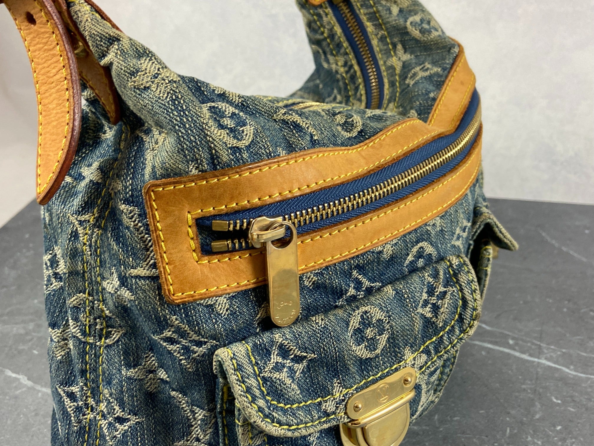 Louis Vuitton Baggy PM Monogram Canvas Bag Blue