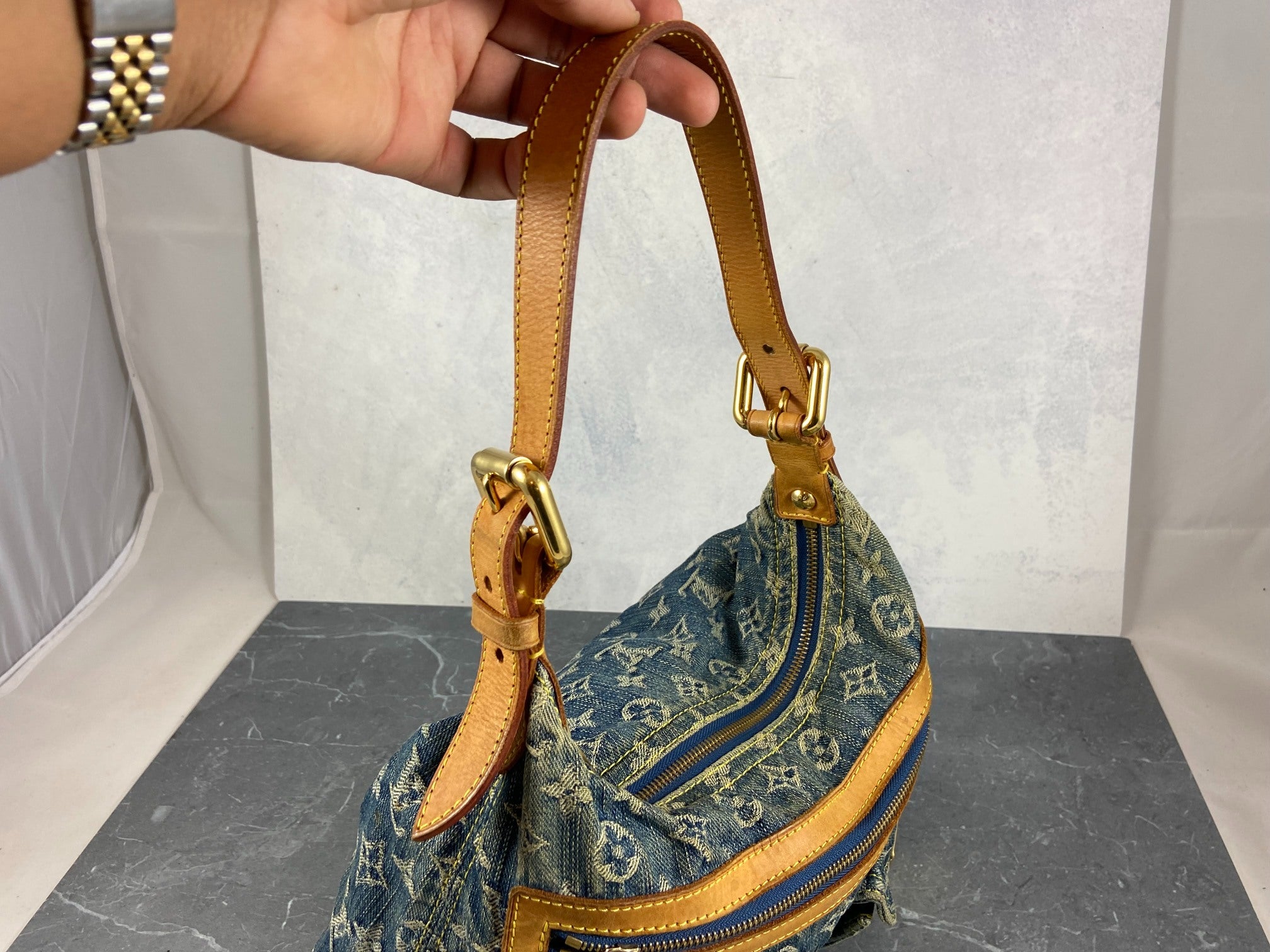 Louis Vuitton Baggy PM Monogram Canvas Bag Blue