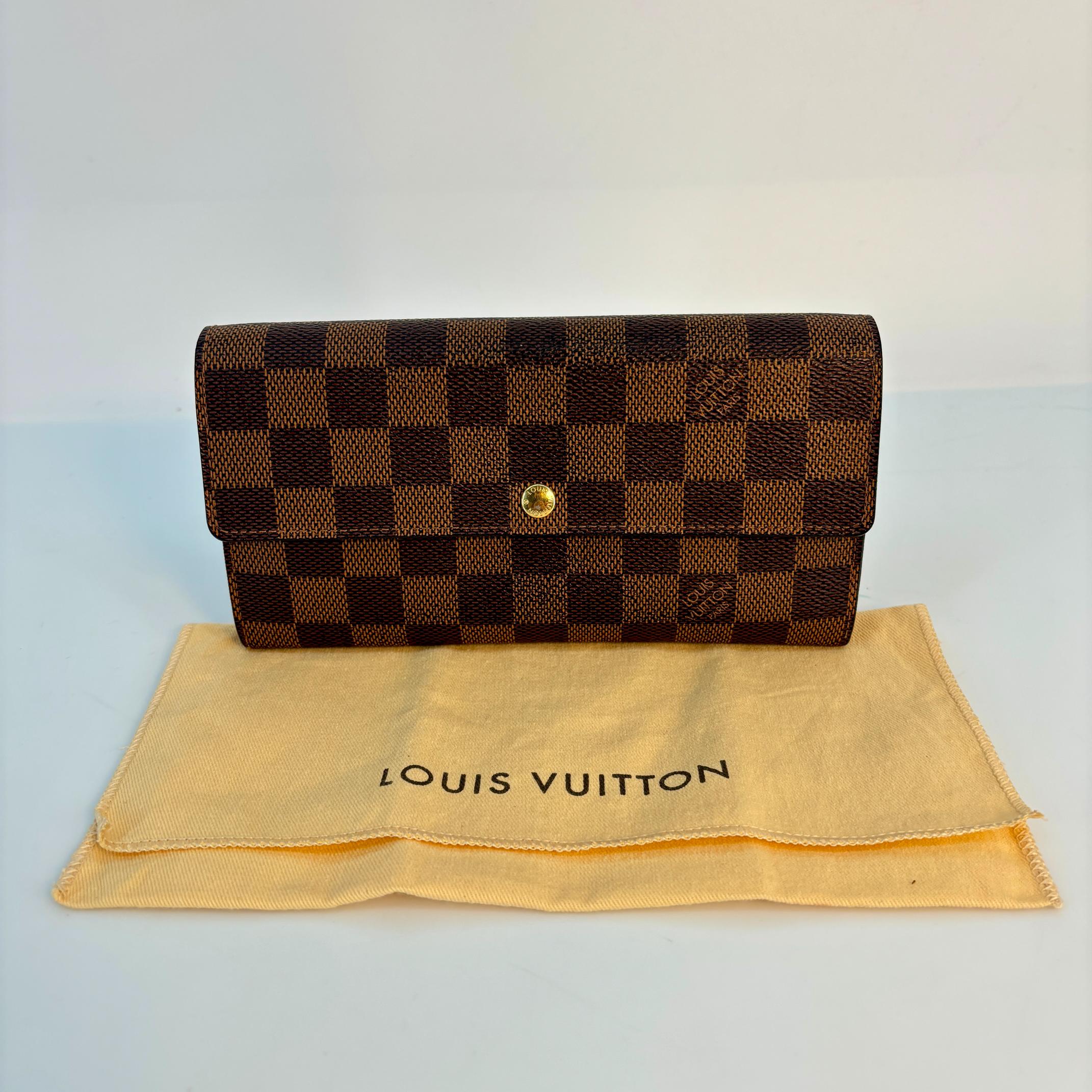 Louis Vuitton Sarah Wallet Damier Ebene Canvas