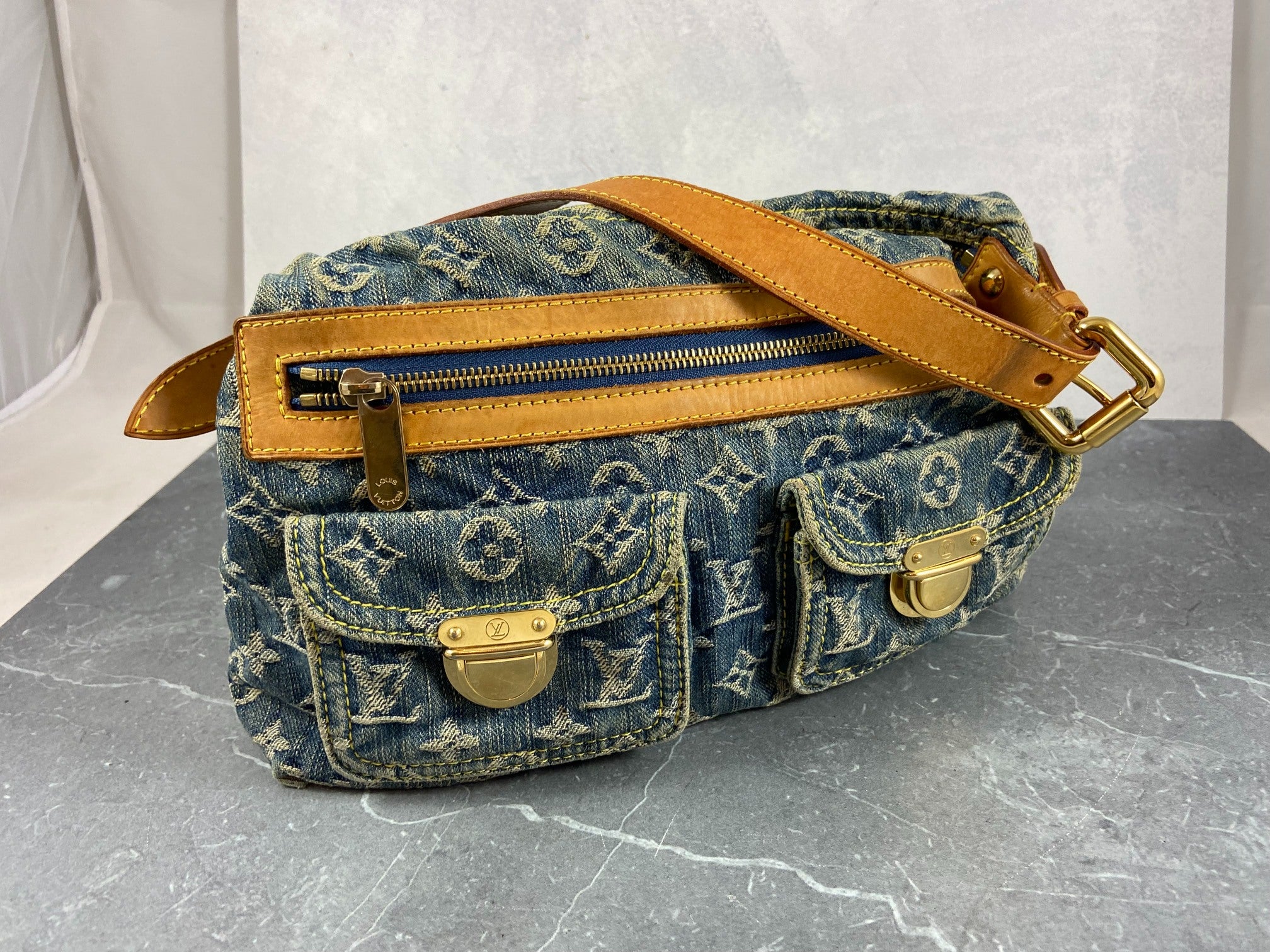 Louis Vuitton Baggy PM Monogram Canvas Bag Blue