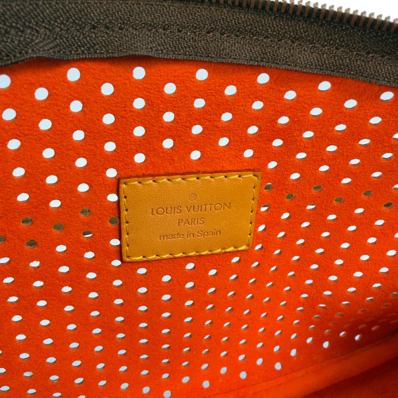 Louis Vuitton Pochette Accessoires Perforated Braun x Rot Monogram Canvas