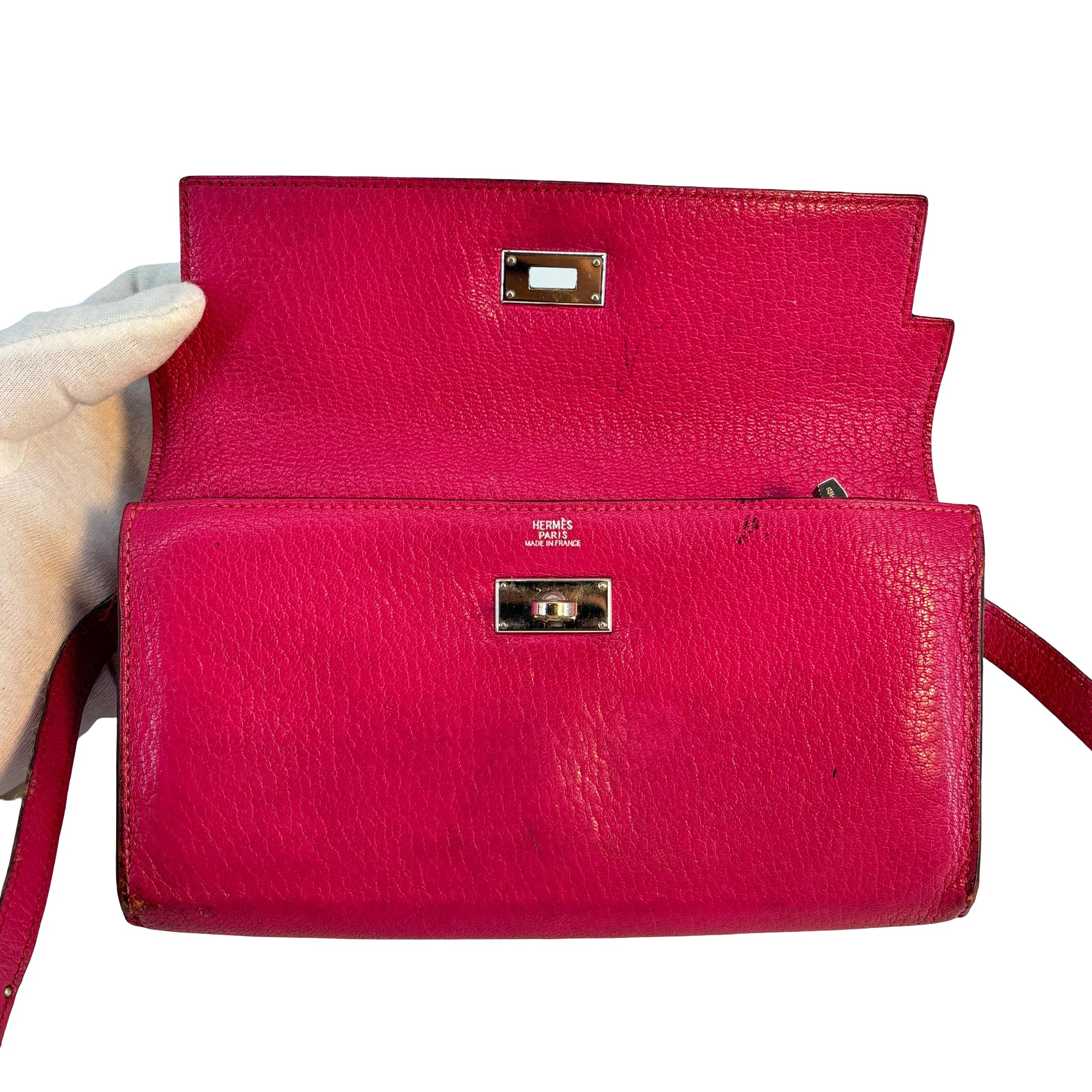 Hermès Kelly Wallet Pink Leather