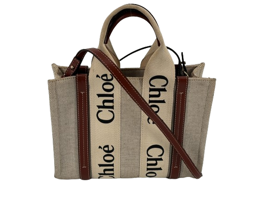 Chloé Woody Tote / Crossbody Bag Beige