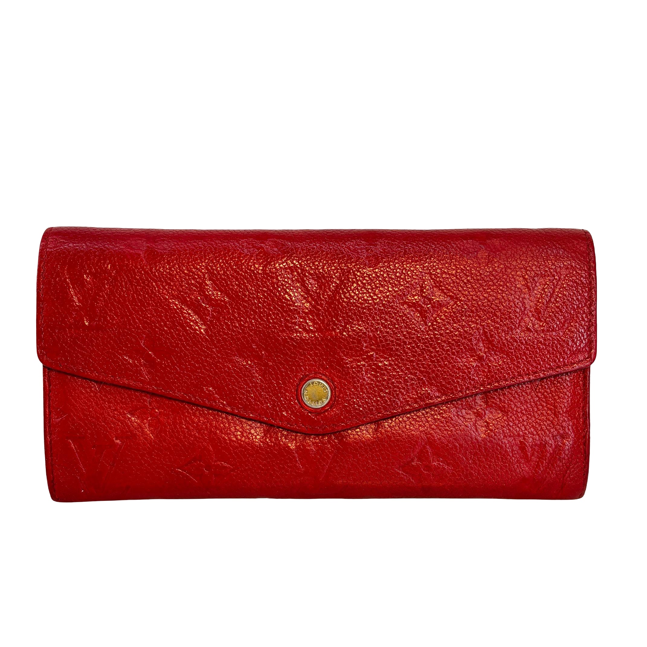 Louis Vuitton Sarah Wallet Red Empreinte Leather