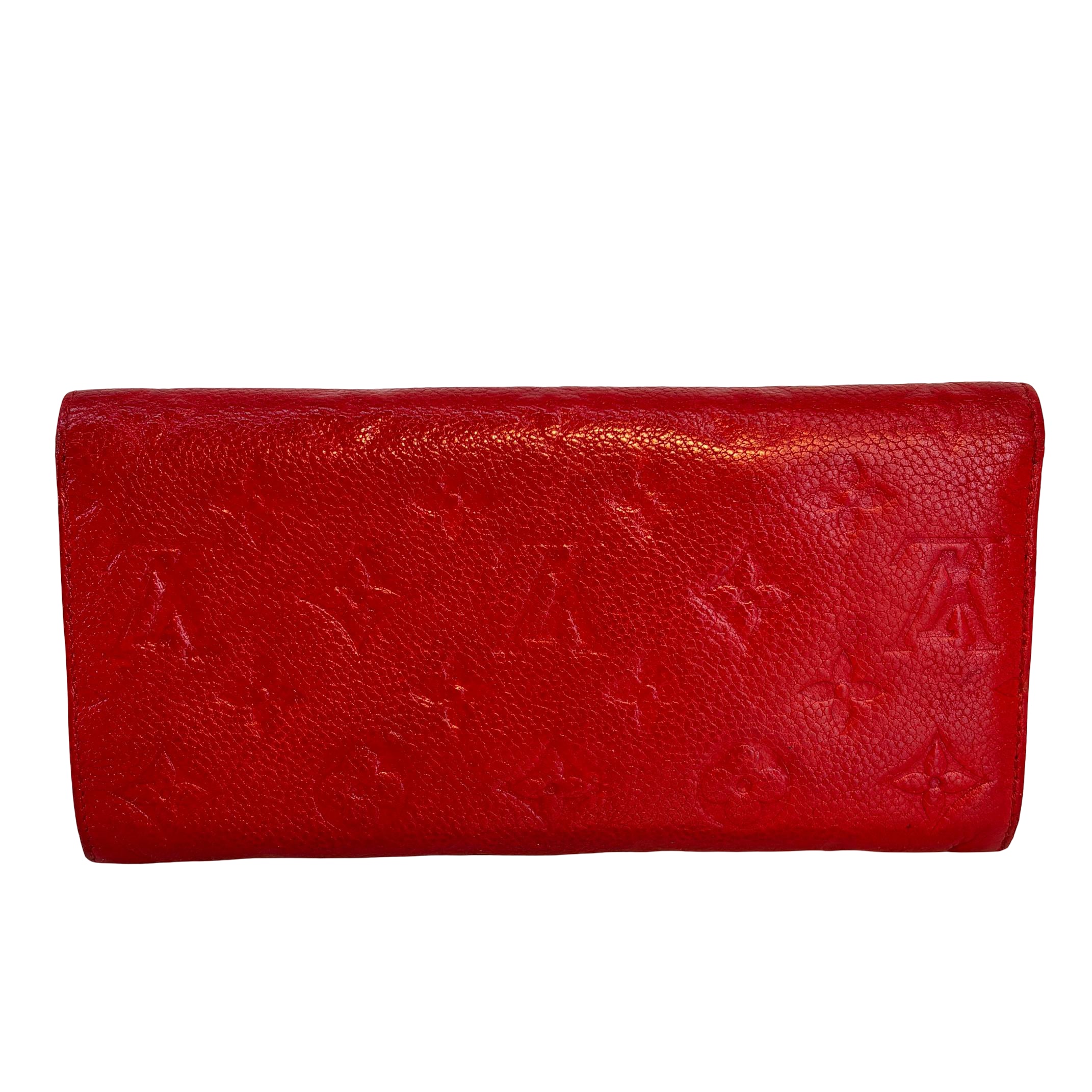 Louis Vuitton Sarah Wallet Red Empreinte Leather