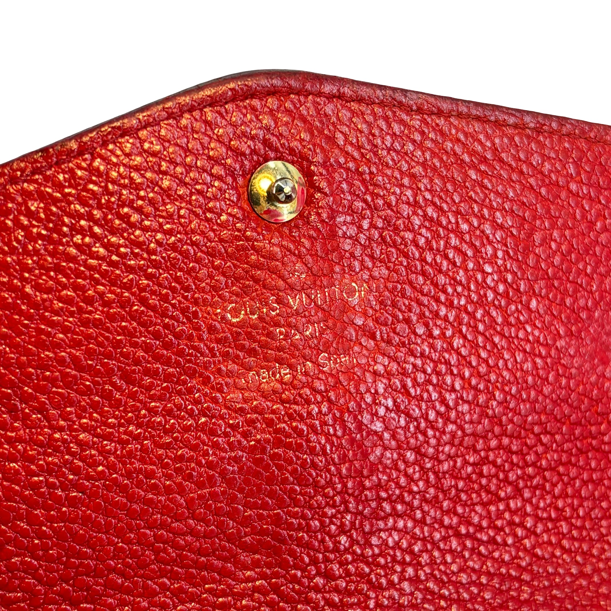 Louis Vuitton Sarah Wallet Red Empreinte Leather