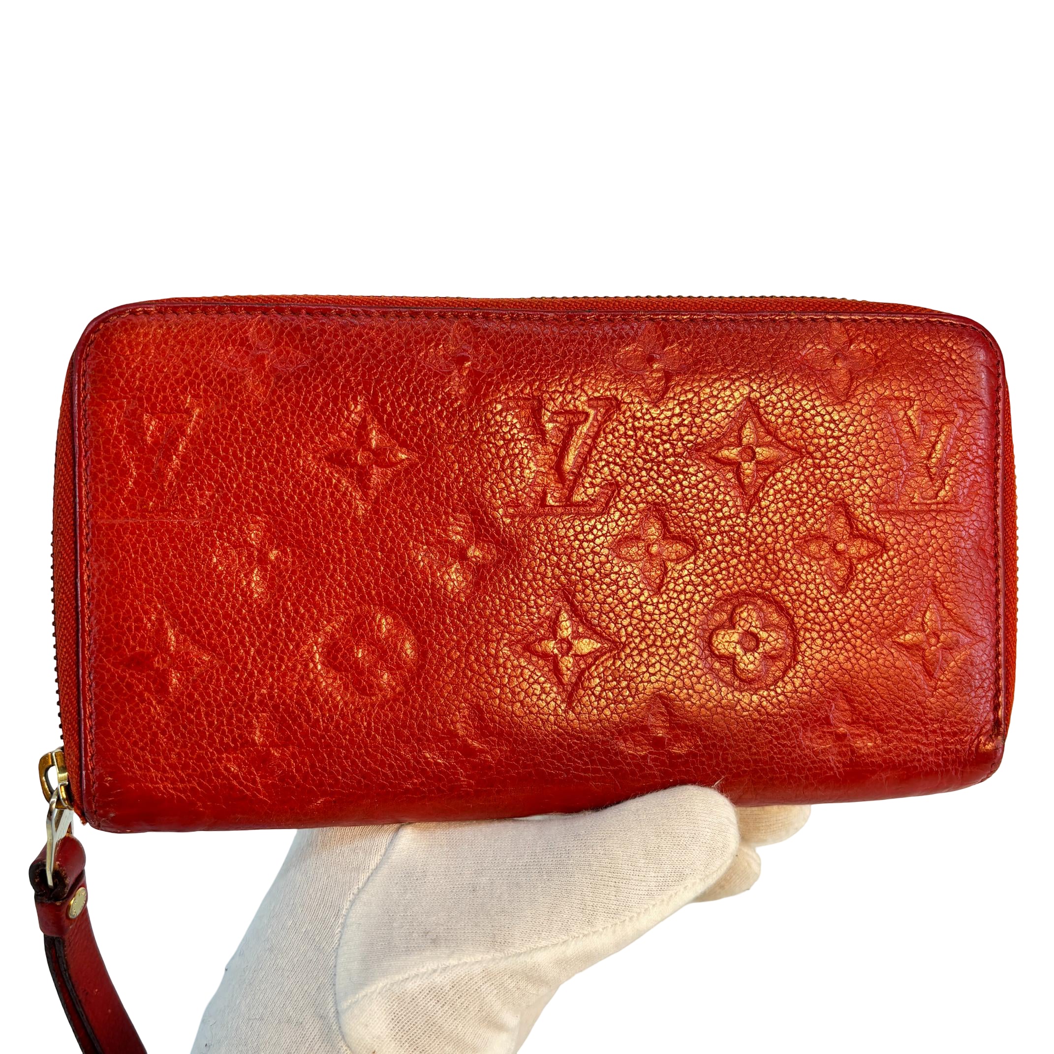 Louis Vuitton Zippy Wallet Red Monogram Empreinte Leather