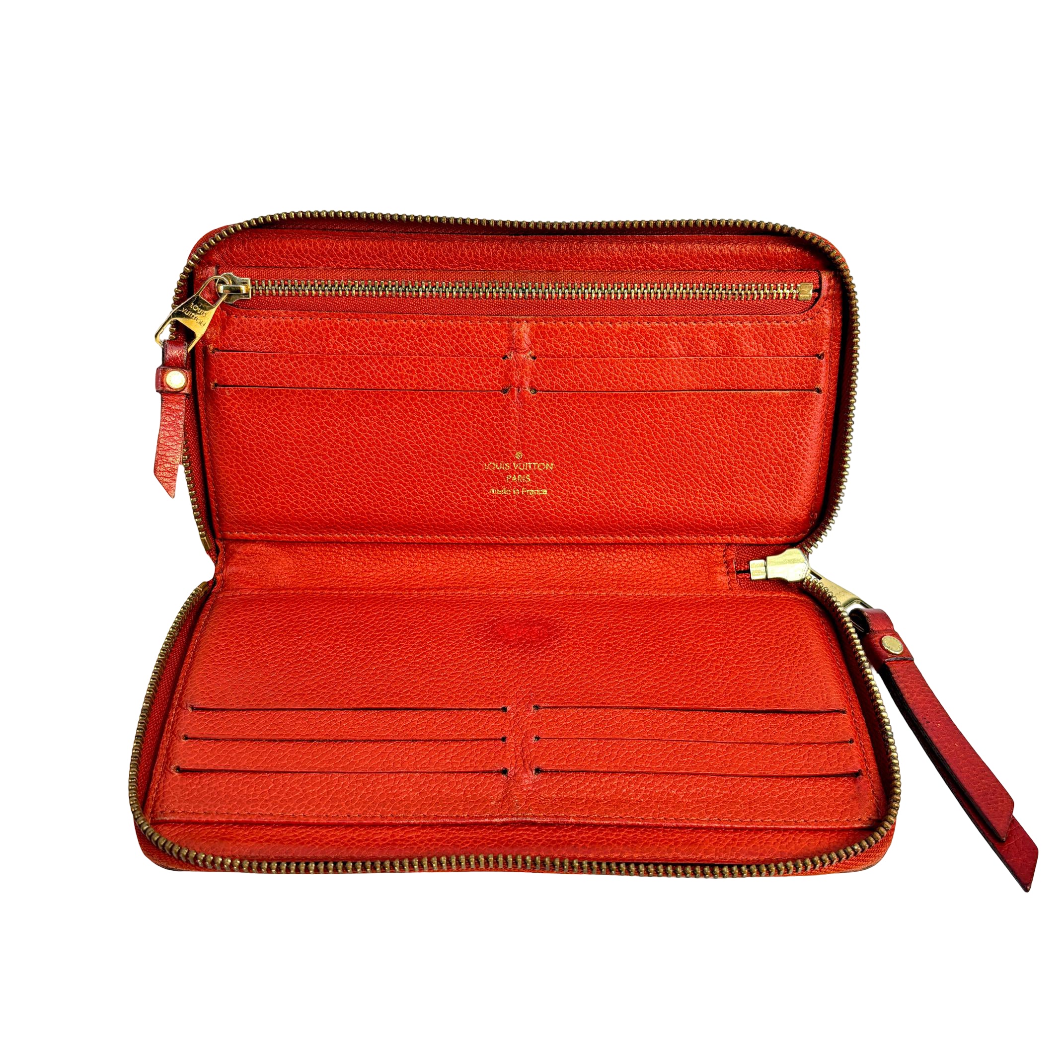 Louis Vuitton Zippy Wallet Red Monogram Empreinte Leather