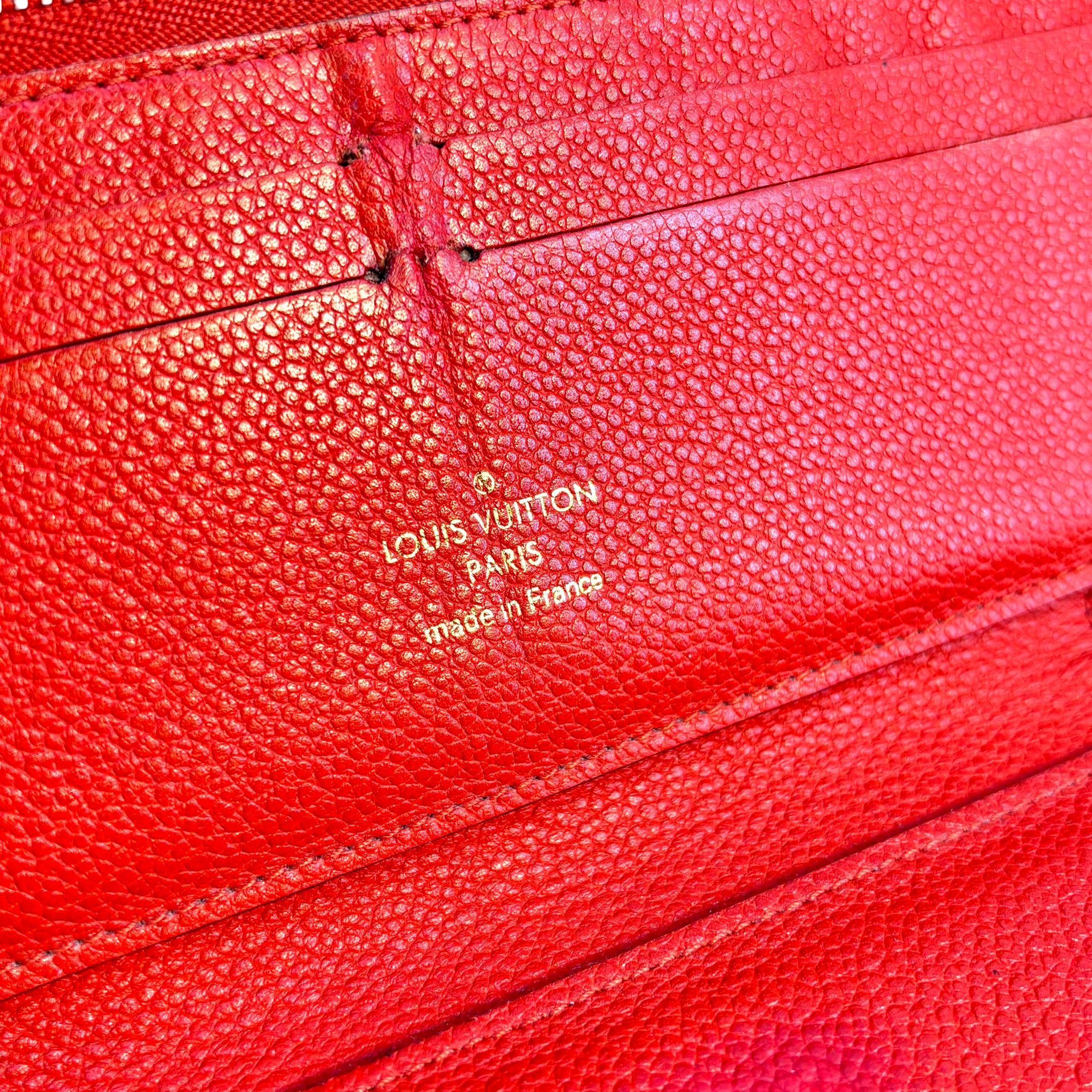 Louis Vuitton Zippy Wallet Red Monogram Empreinte Leather